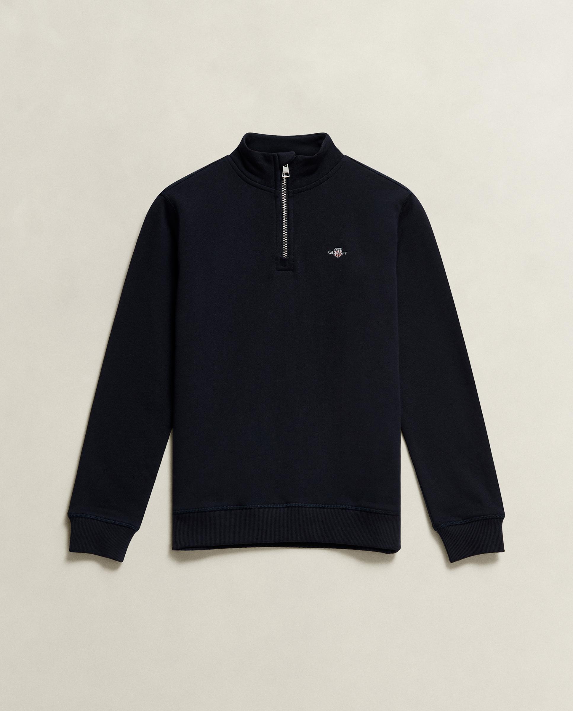 Sudadera de niño con media cremallera y logo en el pecho - Gant - Azul oscuro Azul oscuro-5