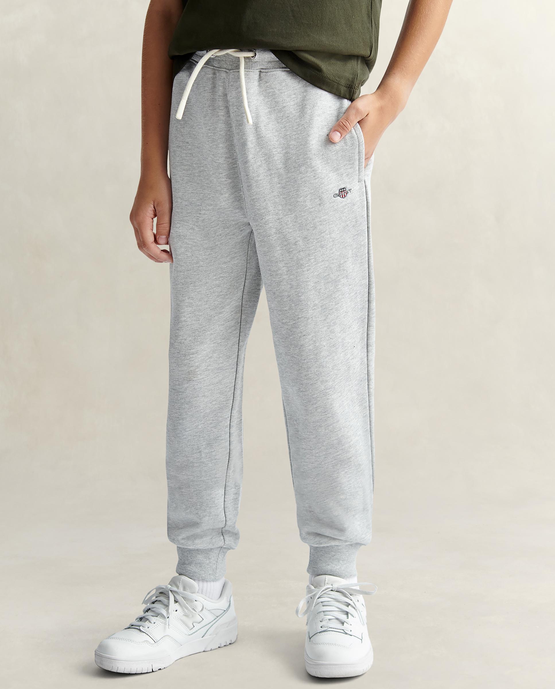 Pantalones deportivos de niño con ajuste de cordón y bolsillos laterales - Gant - Gris claro Gris claro-2