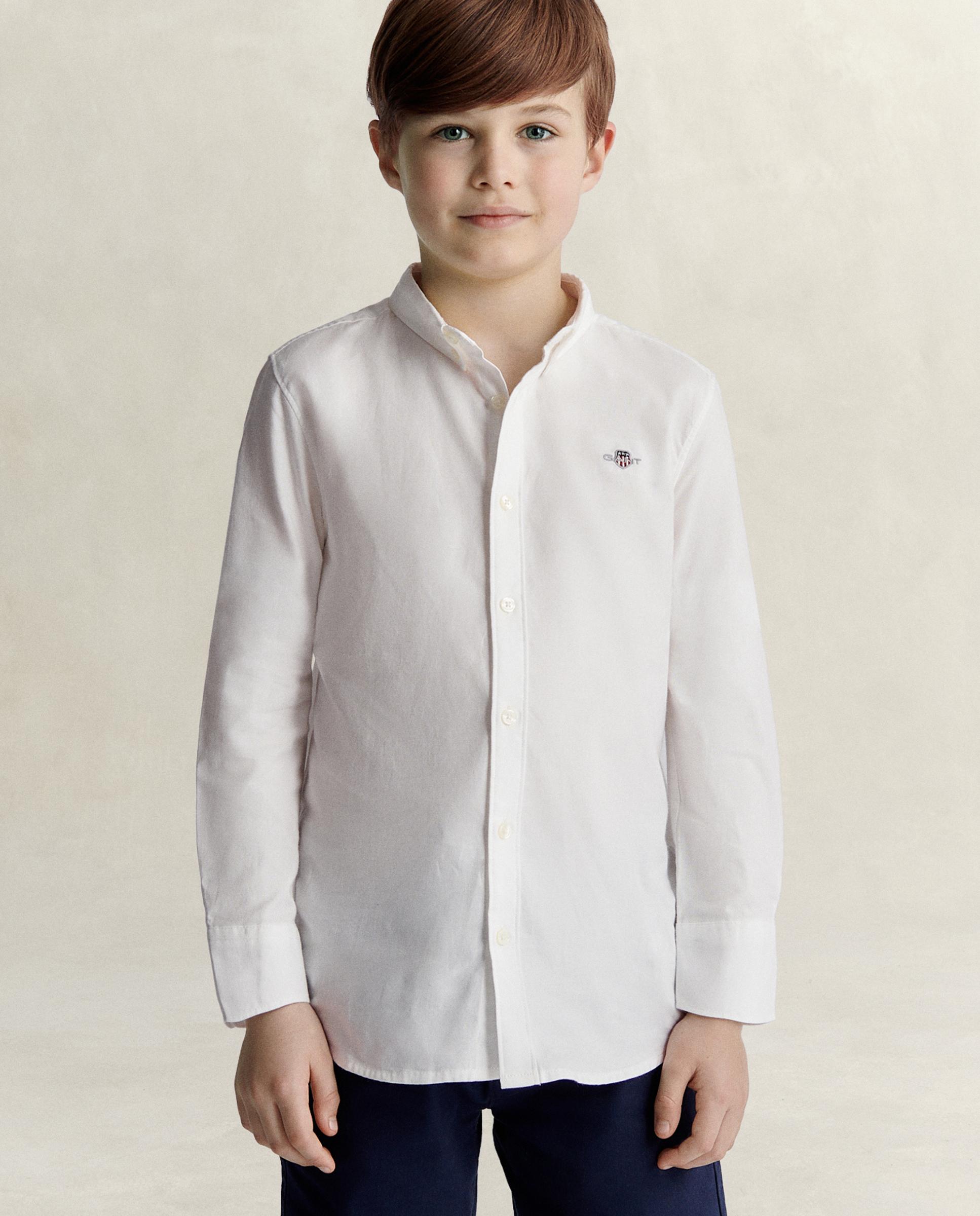 Camisa de niño oxford con logo en el pecho - Gant - Blanco Blanco-1
