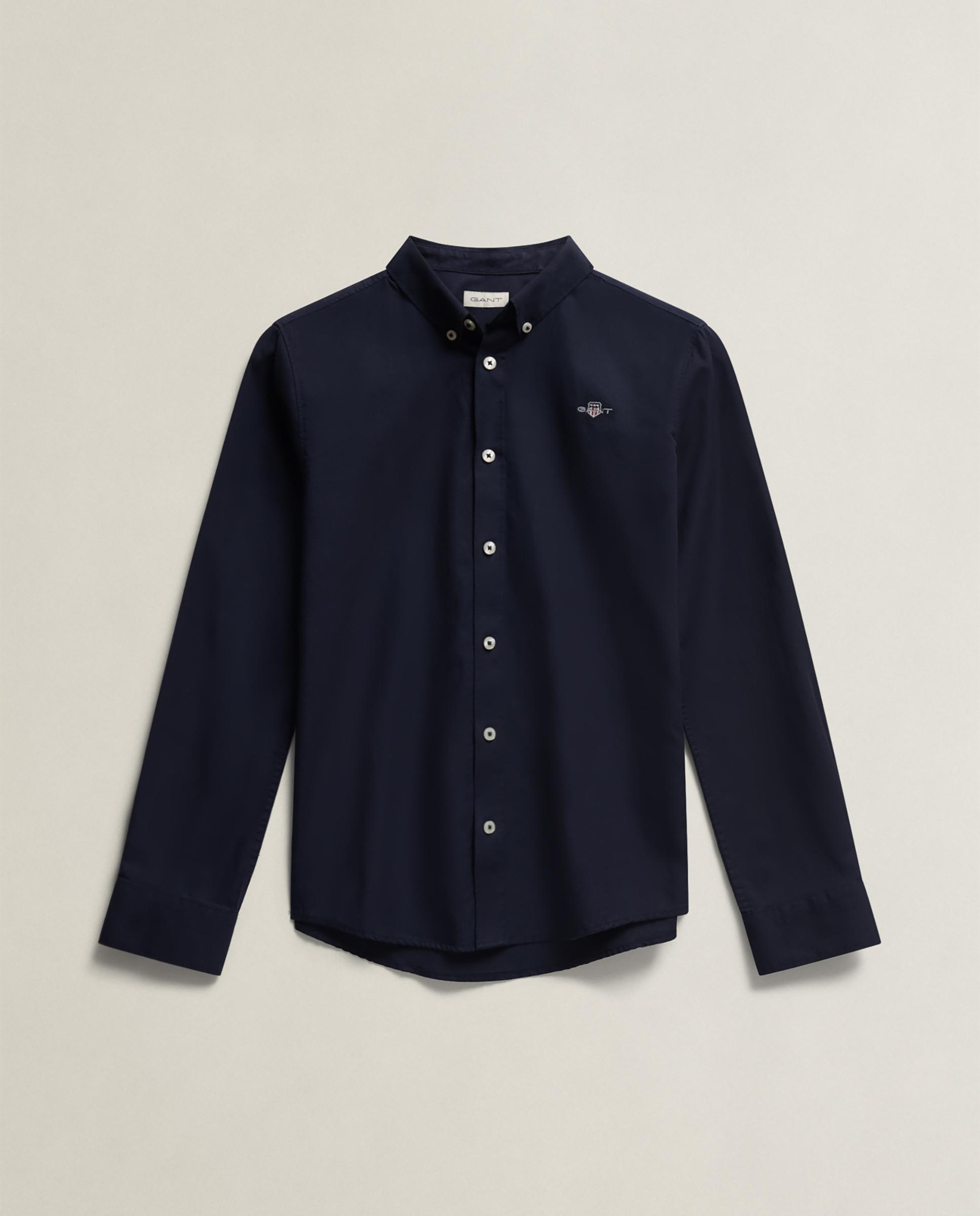 Camisa de niño oxford con logo en el pecho - Gant - Azul oscuro Azul oscuro-5