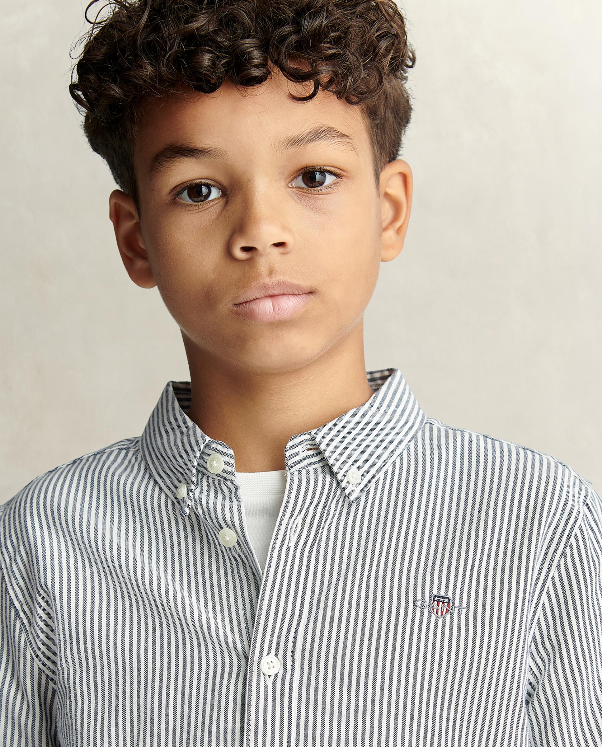 Camisa de niño oxford de rayas - Gant - Azul oscuro Azul oscuro-3