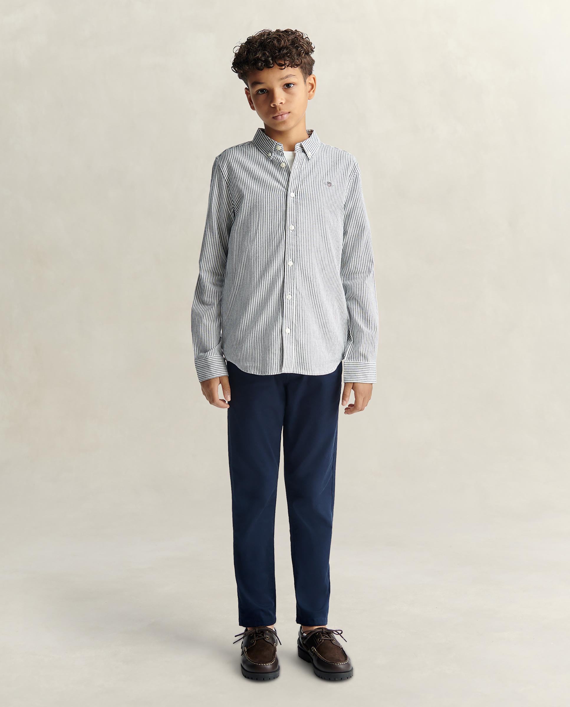 Camisa de niño oxford de rayas - Gant - Azul oscuro Azul oscuro-4