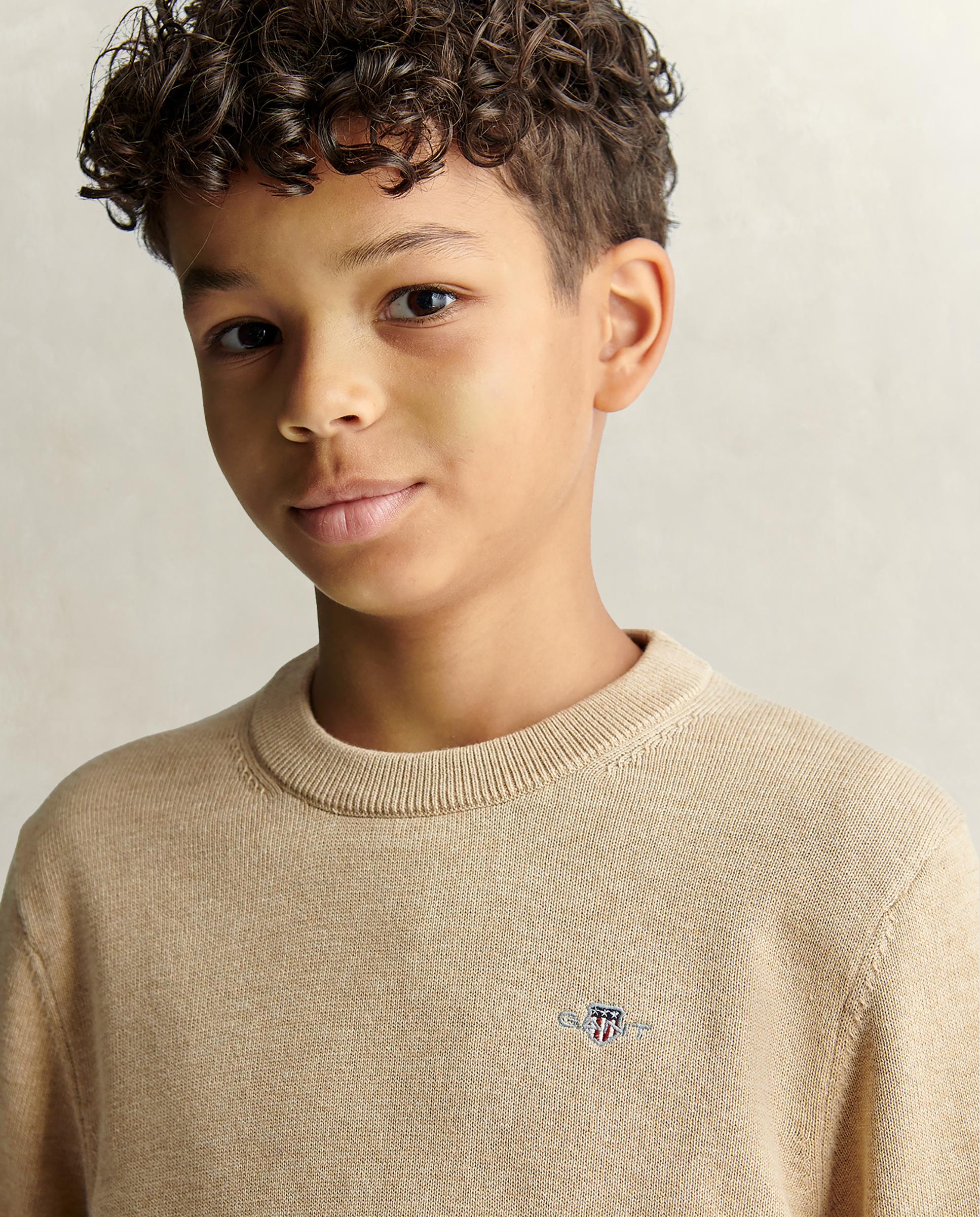 Jersey de niño de manga larga y cuello redondo - Gant - Beige Beige-3