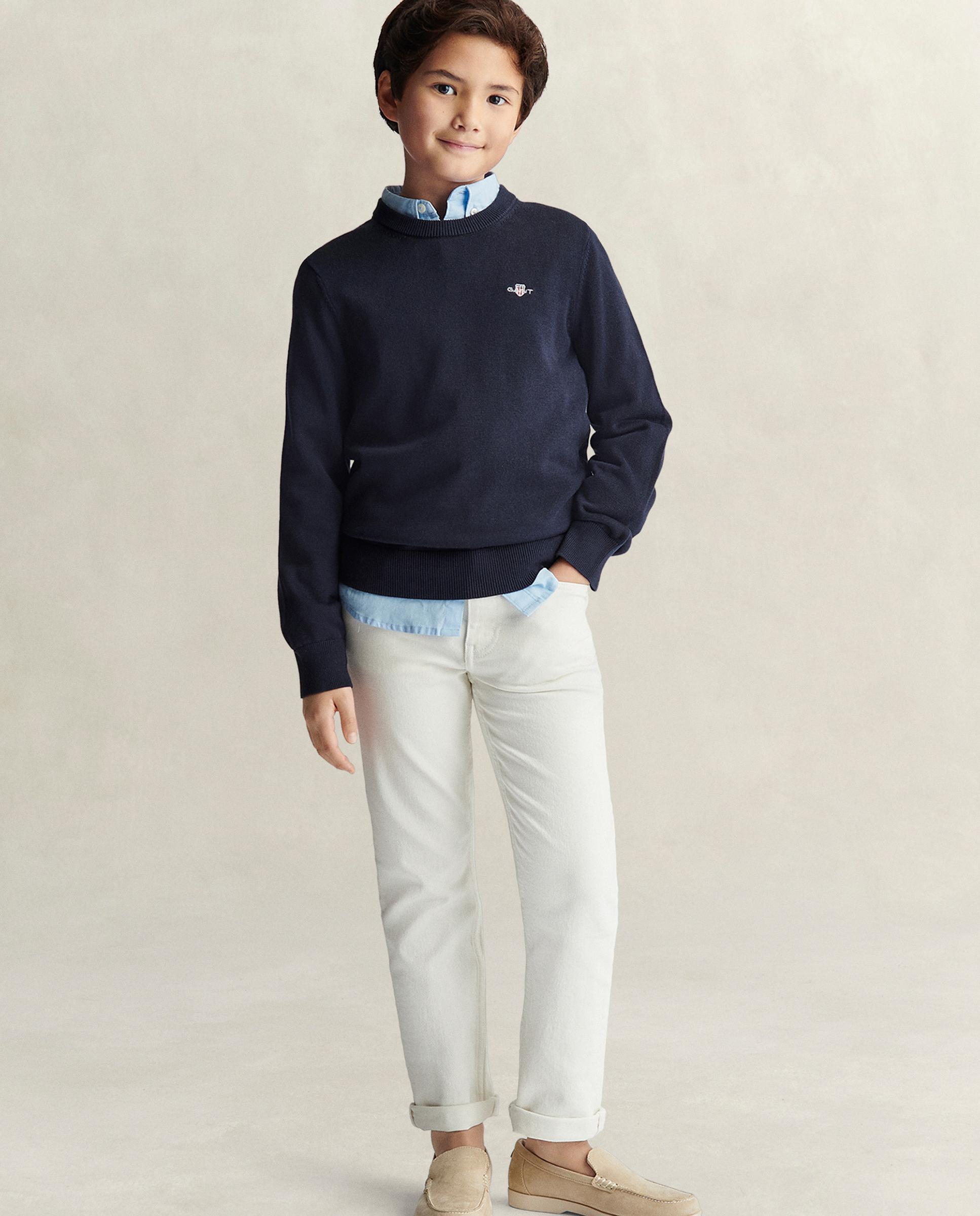 Jersey de niño de manga larga y cuello redondo - Gant - Azul oscuro Azul oscuro-4