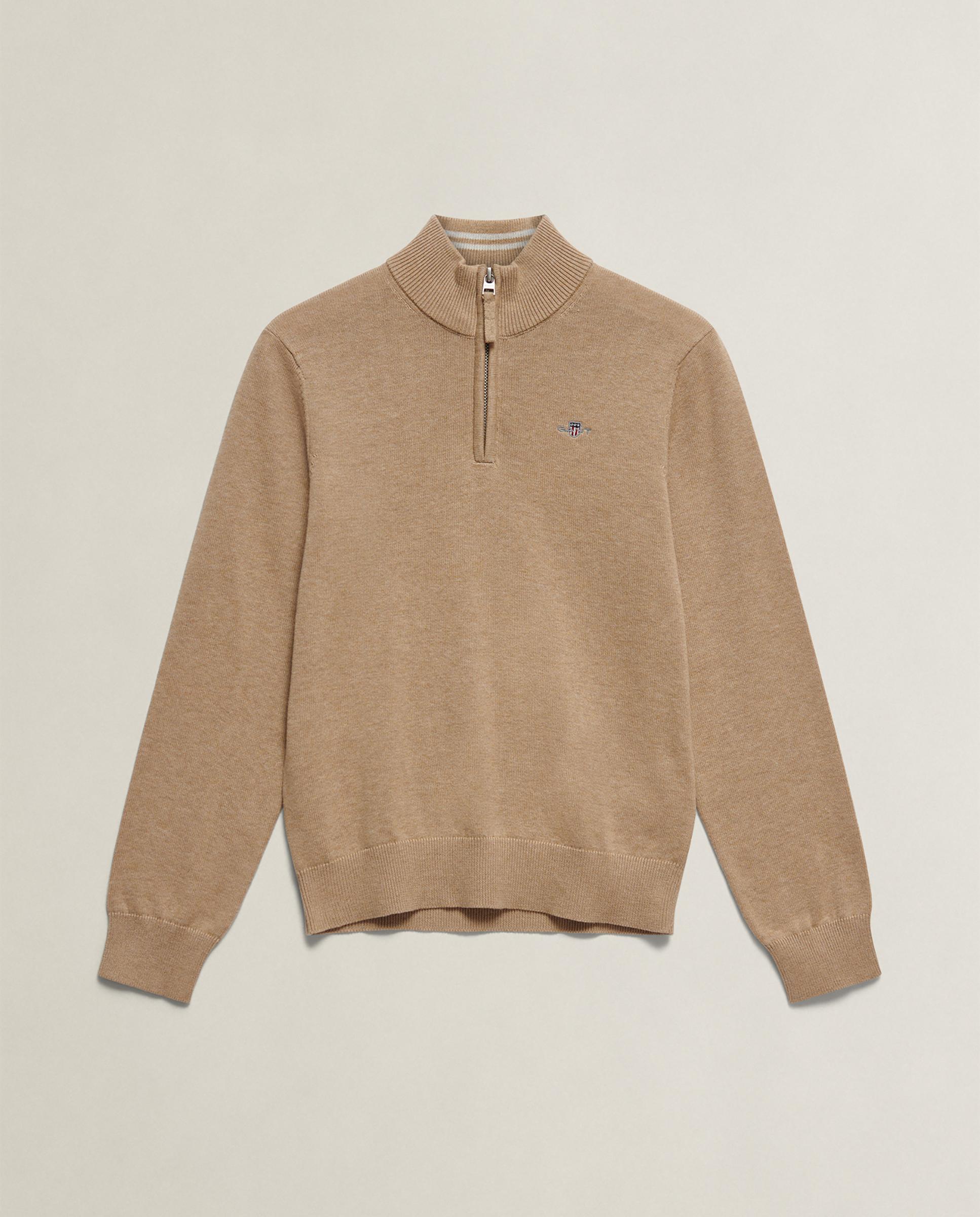 Jersey de niño de cuello alto con media cremallera - Gant - Beige Beige-5