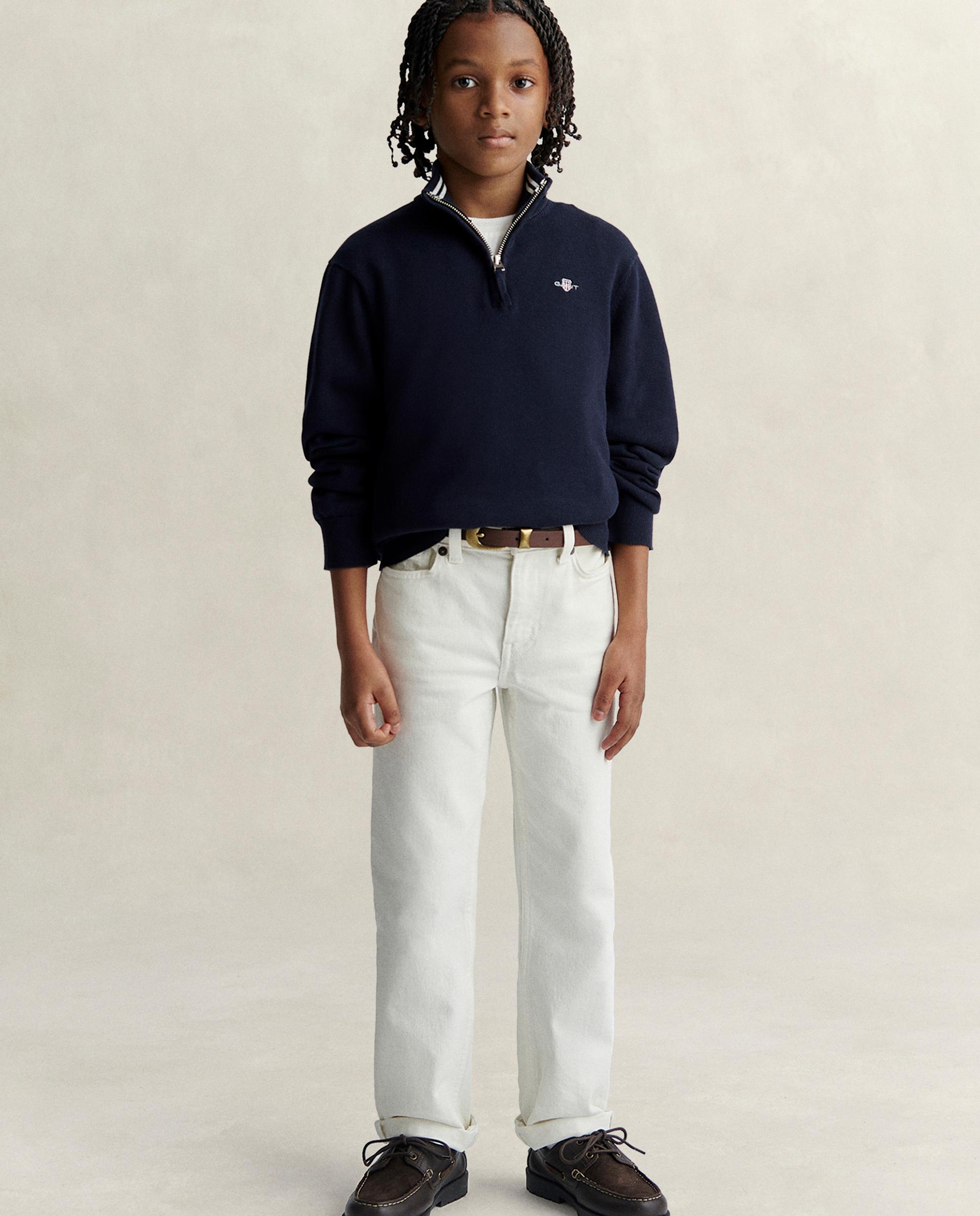 Jersey de niño de cuello alto con media cremallera - Gant - Azul oscuro Azul oscuro-4