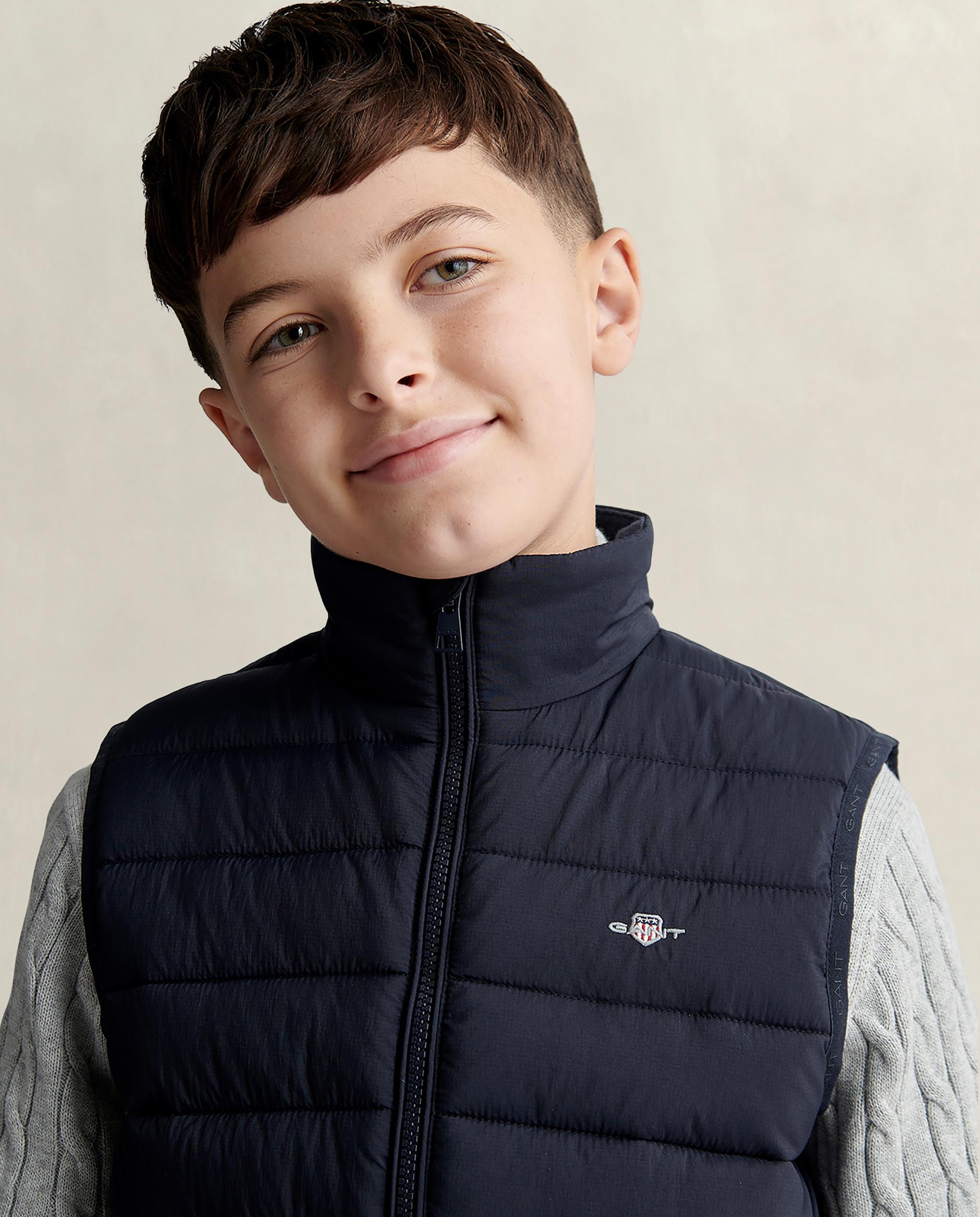 Chaleco de abrigo de niño con cierre de cremallera y cuello alto - Gant - Azul oscuro Azul oscuro-3