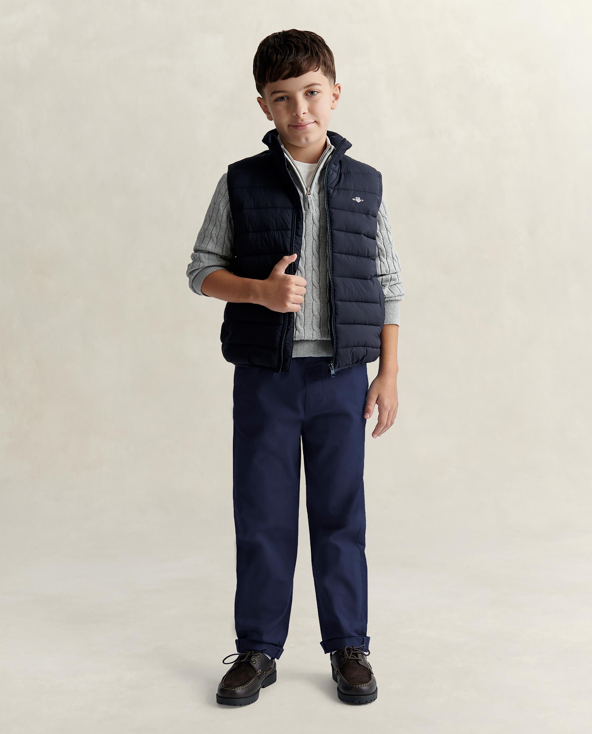 Chaleco de abrigo de niño con cierre de cremallera y cuello alto - Gant - Azul oscuro Azul oscuro-4