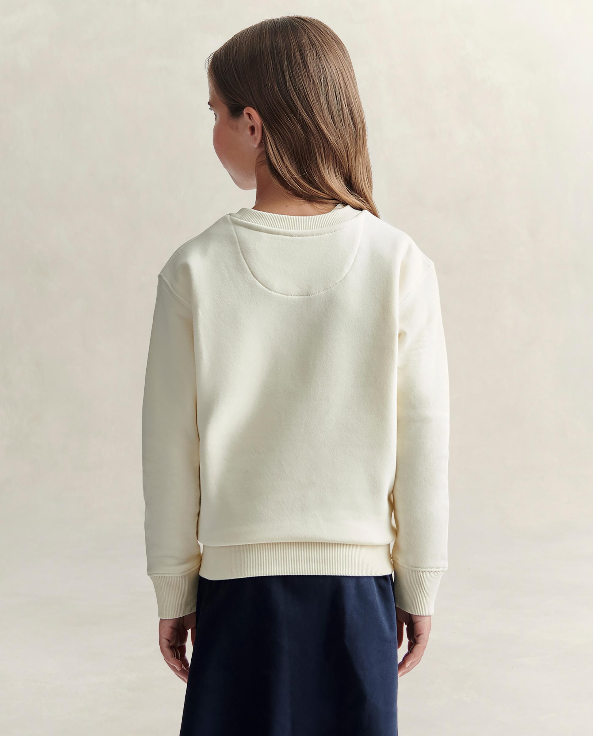 Imagen 2 de Sudadera de niña de cuello redondo con print en el pecho - Gant - Crema Crema