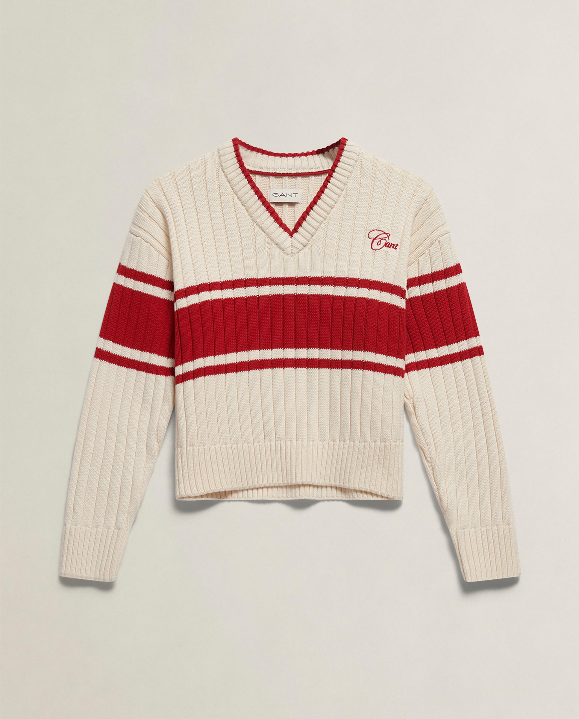 Imagen 5 de Jersey de niña con cuello de pico y color a contraste - Gant - Crema Crema