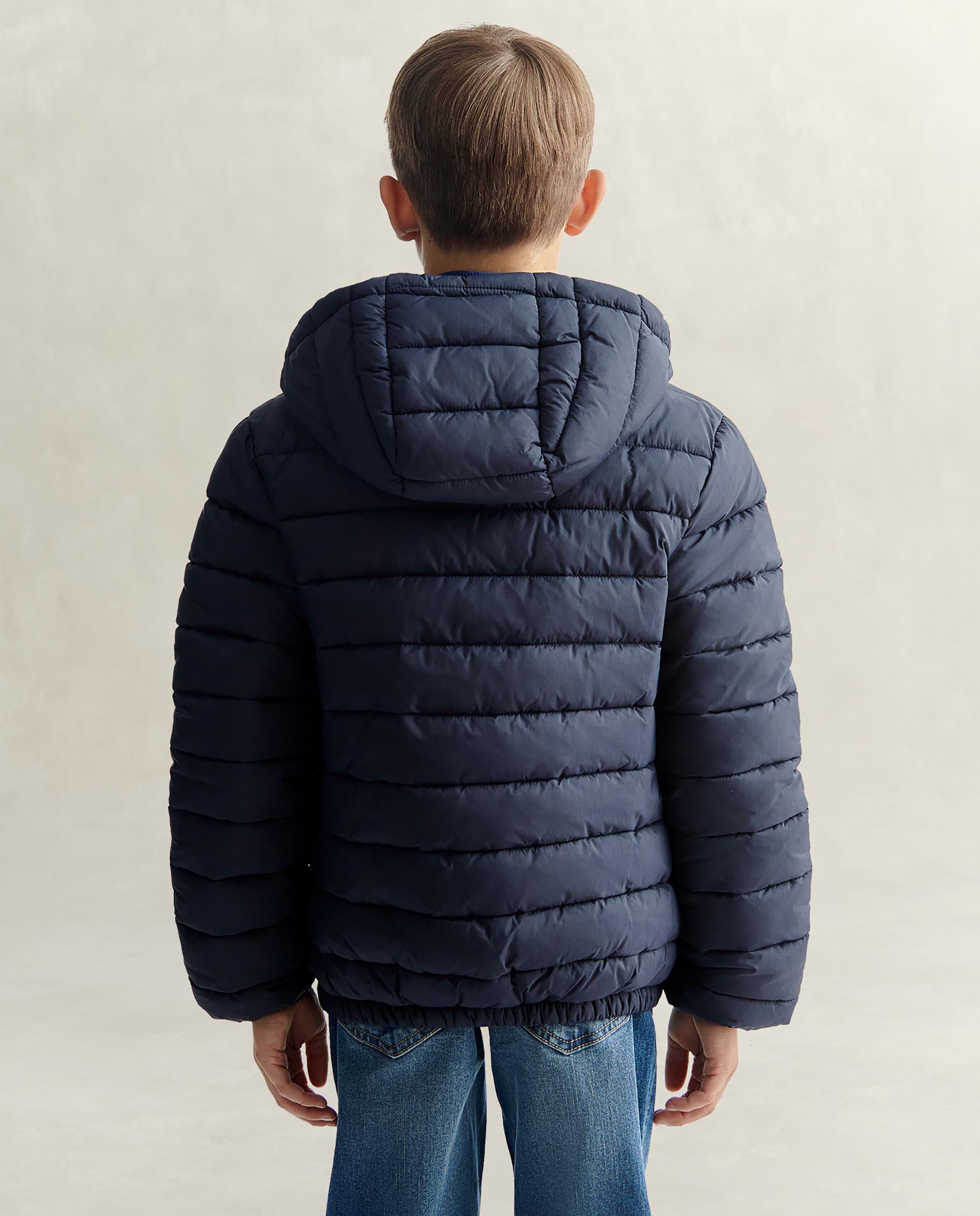 Plumifero de niño con logo gant y capucha - Azul oscuro Azul oscuro-2