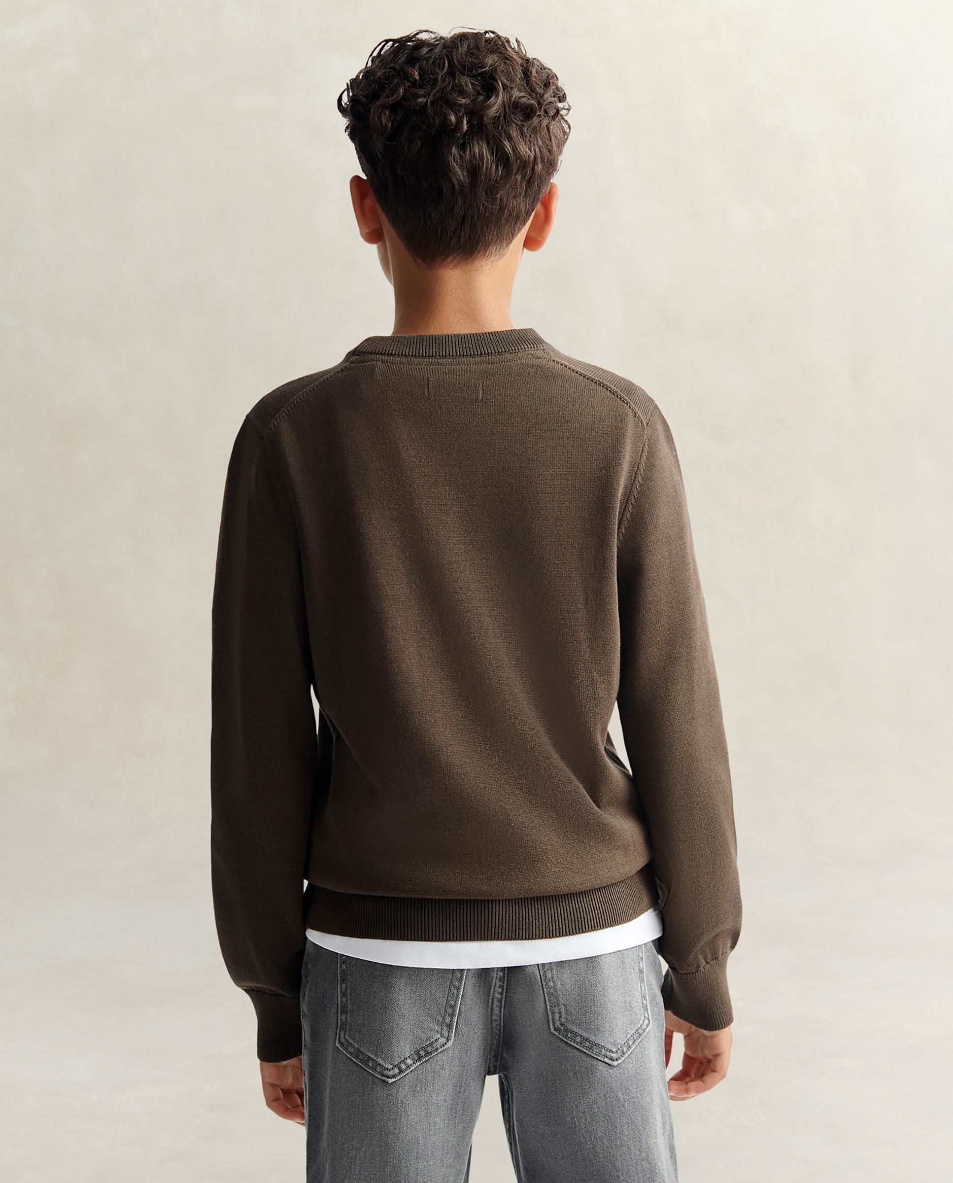 Jersey de niño de manga larga y cuello redondo - Gant - Marrón Marrón-2