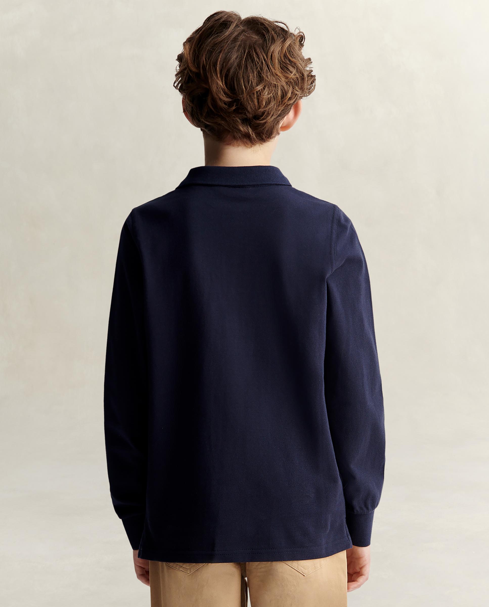 Polo de niño de manga larga y logo - Gant - Azul oscuro Azul oscuro-2