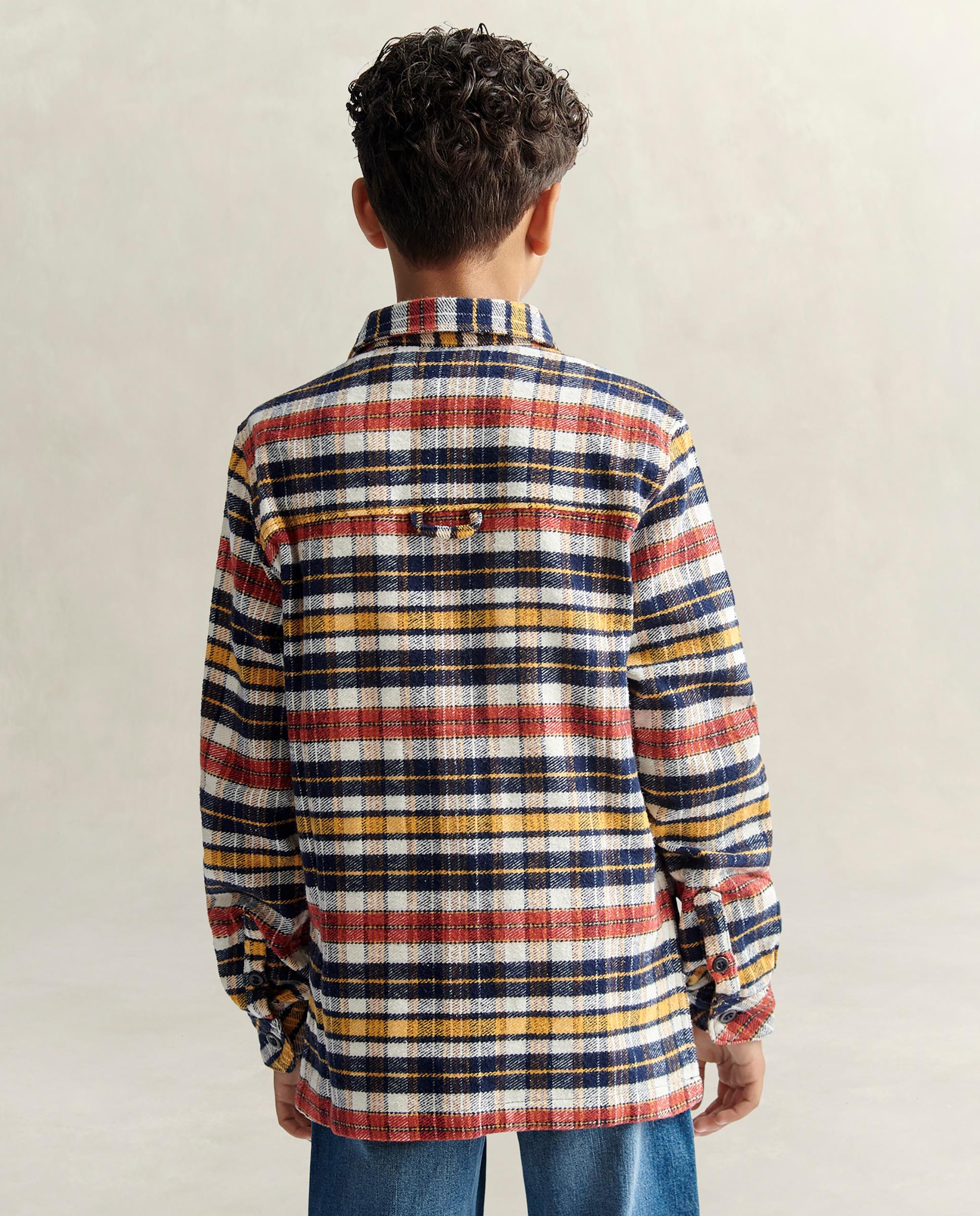 Sobrecamisa de niño de cuadros con bolsillo en el pecho - Gant - Azul oscuro Azul oscuro-2