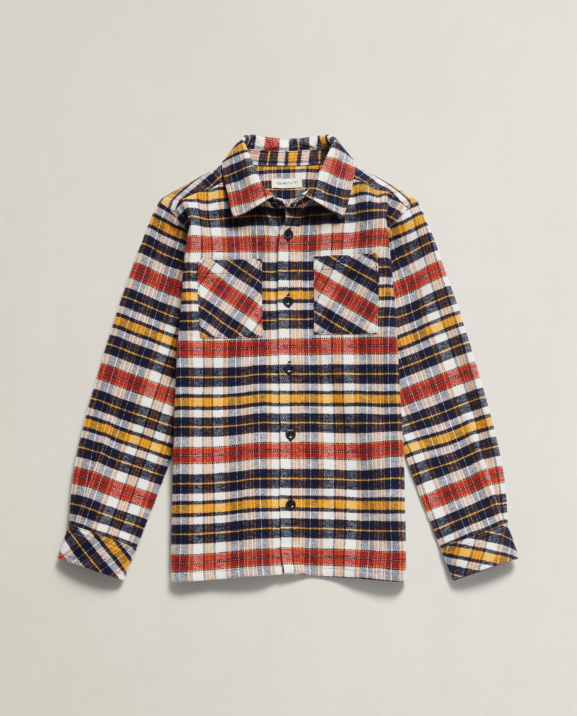 Sobrecamisa de niño de cuadros con bolsillo en el pecho - Gant - Azul oscuro Azul oscuro-5