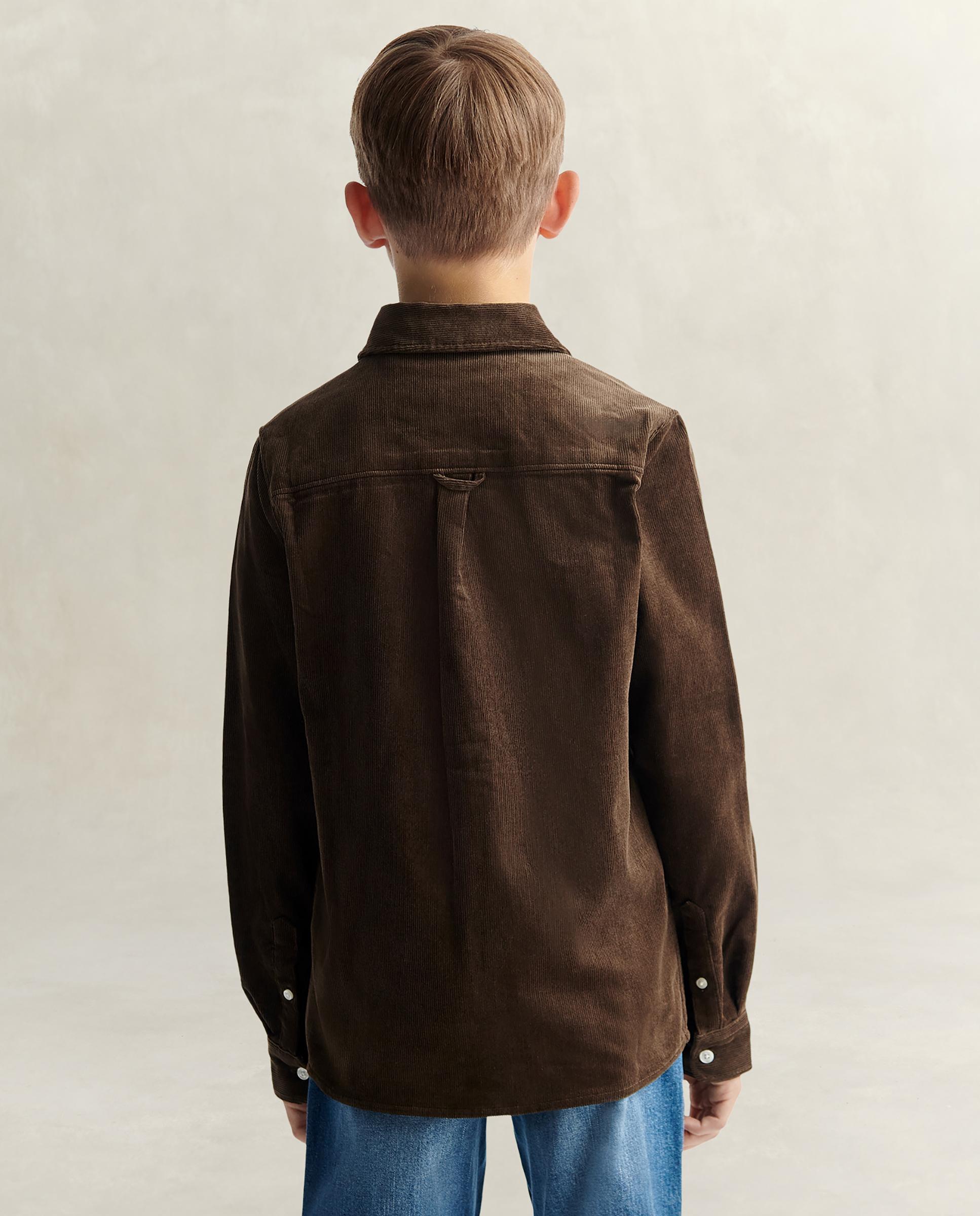 Camisa de niño de pana con logo en pecho - Gant - Marrón Marrón-2
