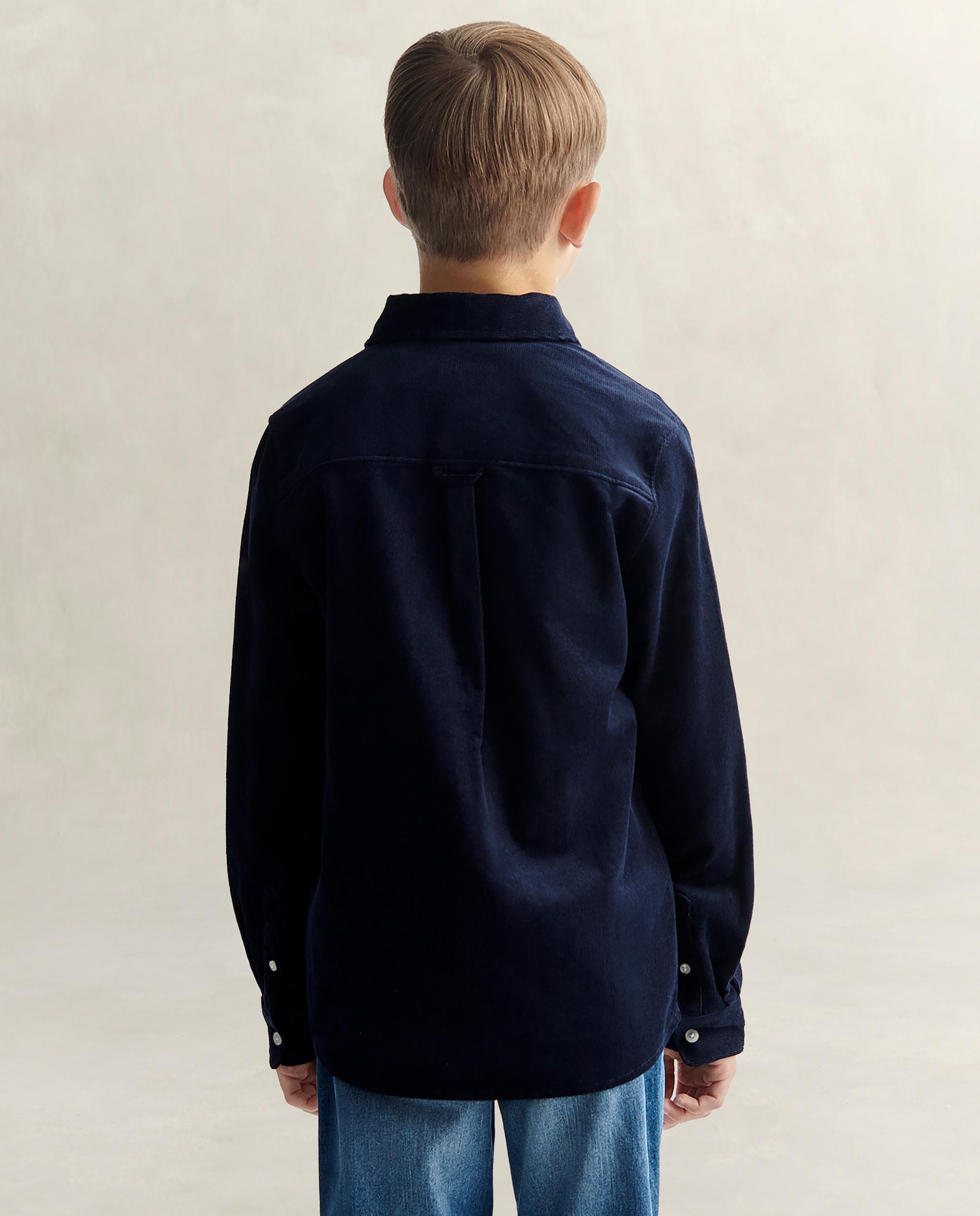 Camisa de niño de pana con logo en pecho - Gant - Azul oscuro Azul oscuro-2
