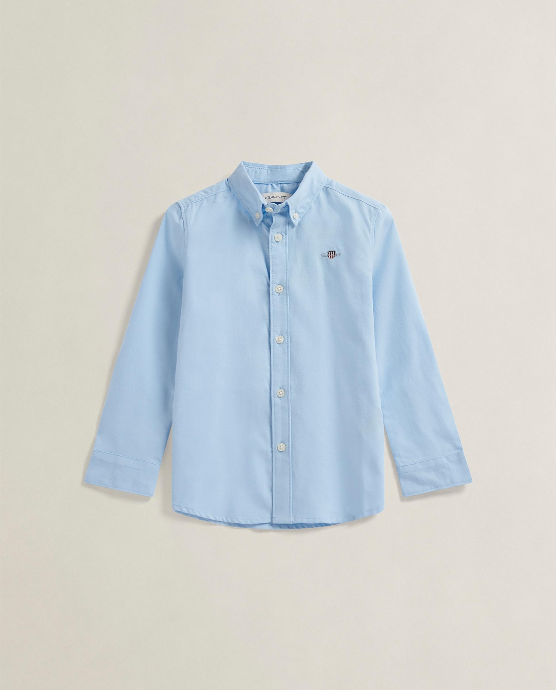 Camisa de niño oxford de manga larga - Gant - Azul claro Azul claro-4