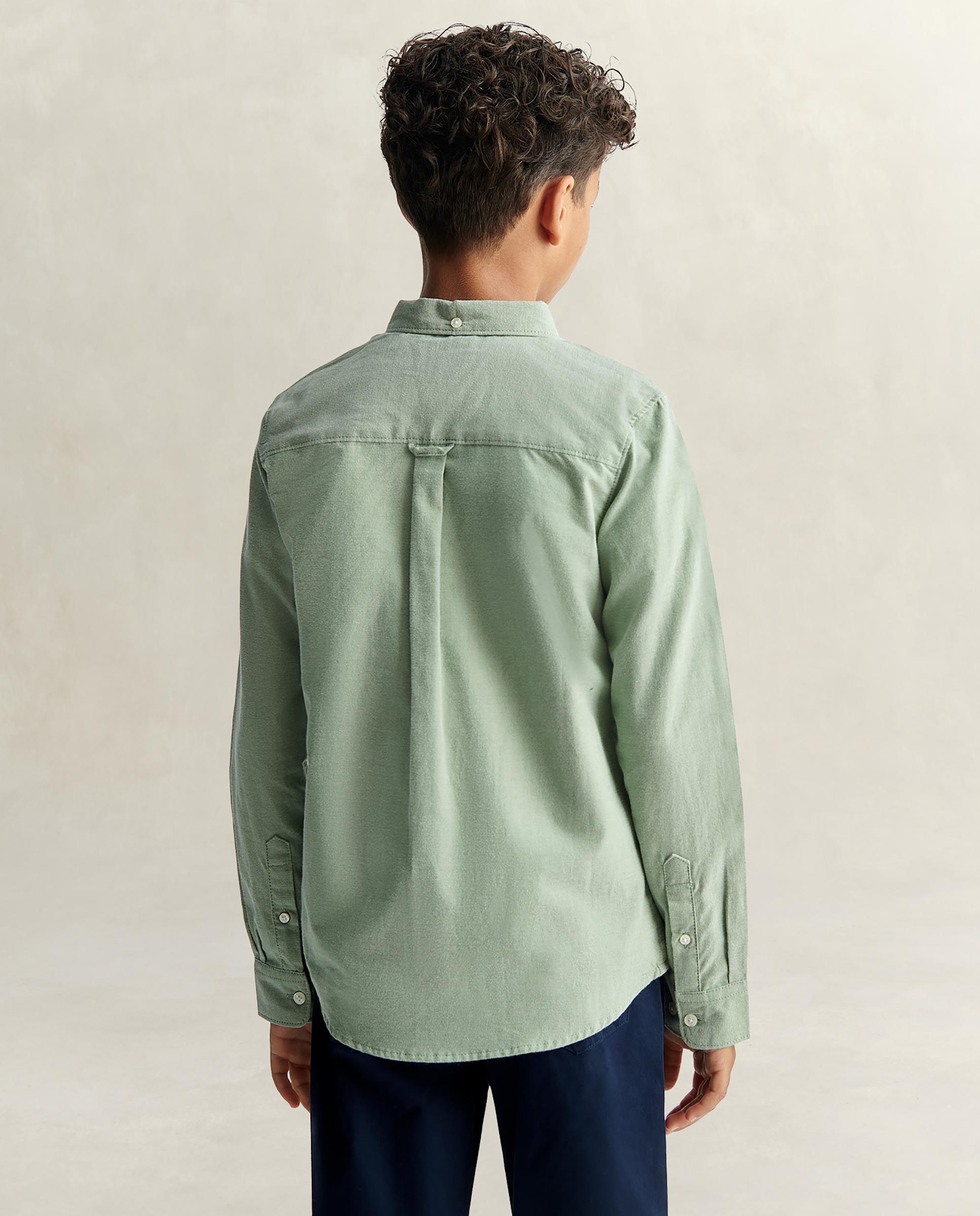 Camisa de niño oxford con logo en el pecho - Gant - Verde Verde-2