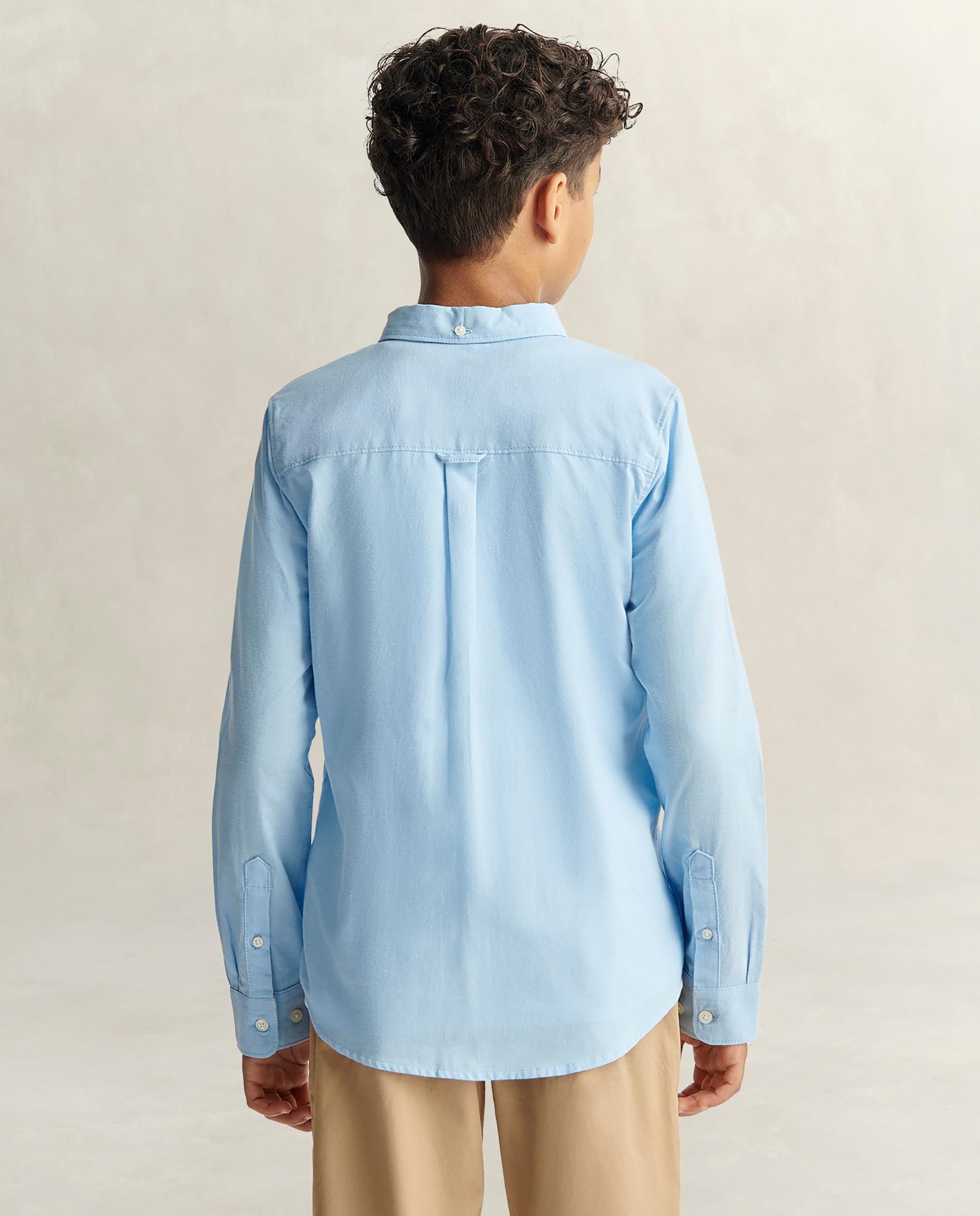 Camisa de niño oxford con logo en el pecho - Gant - Azul claro Azul claro-2