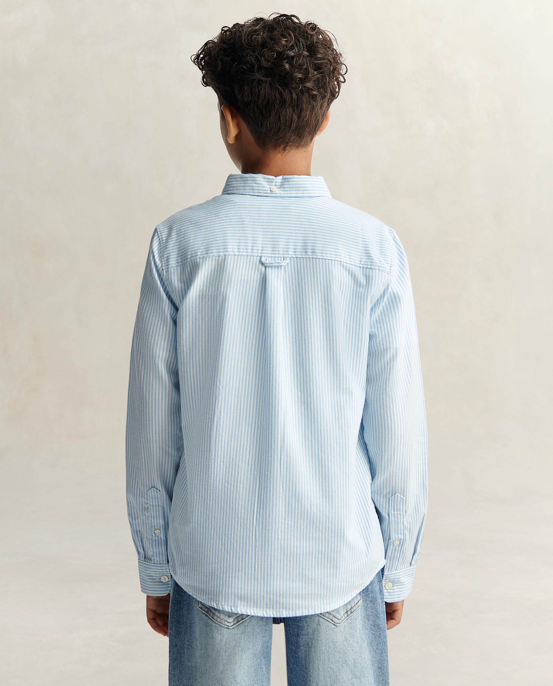 Camisa de niño oxford de rayas - Gant - Azul claro Azul claro-2