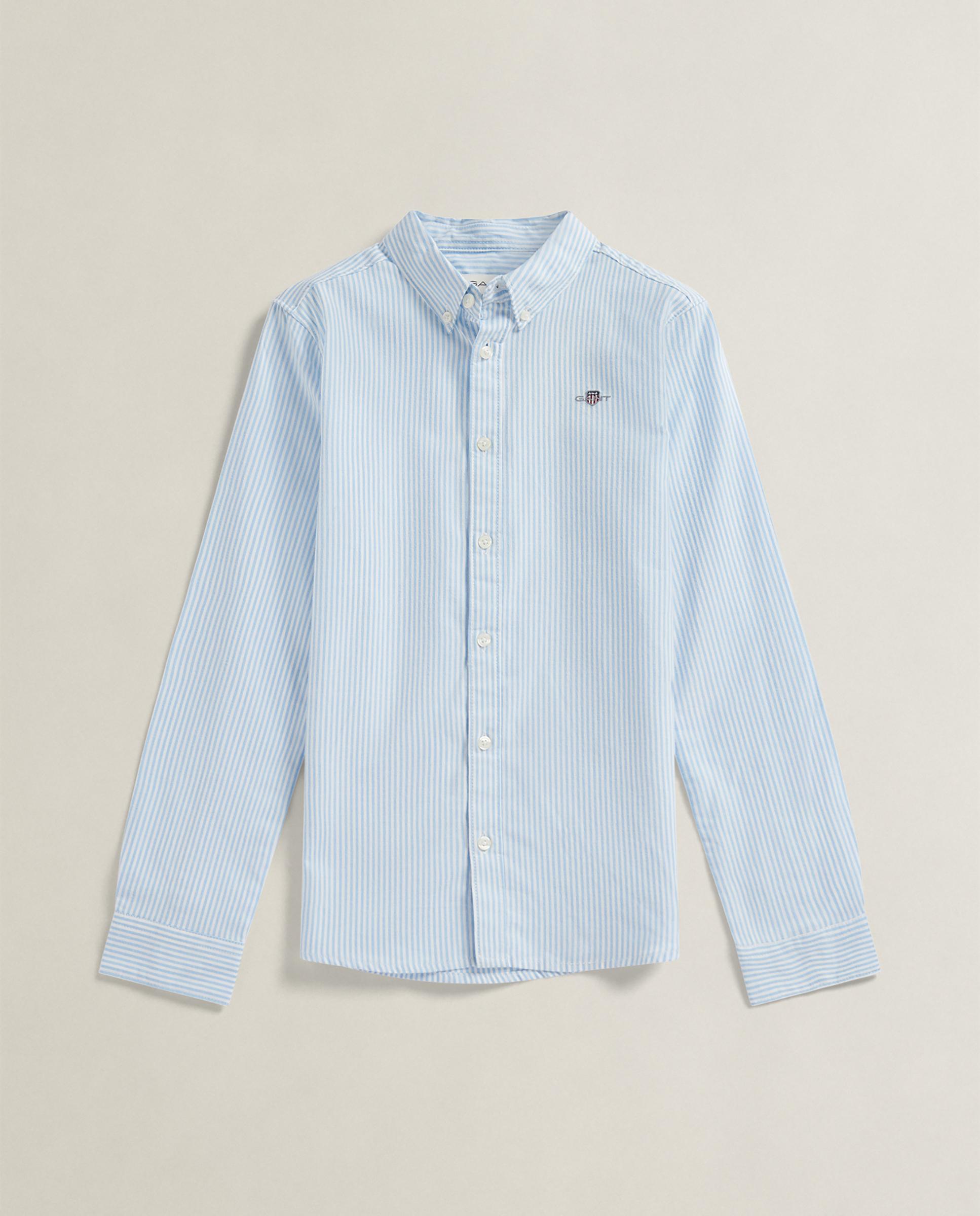 Camisa de niño oxford de rayas - Gant - Azul claro Azul claro-5