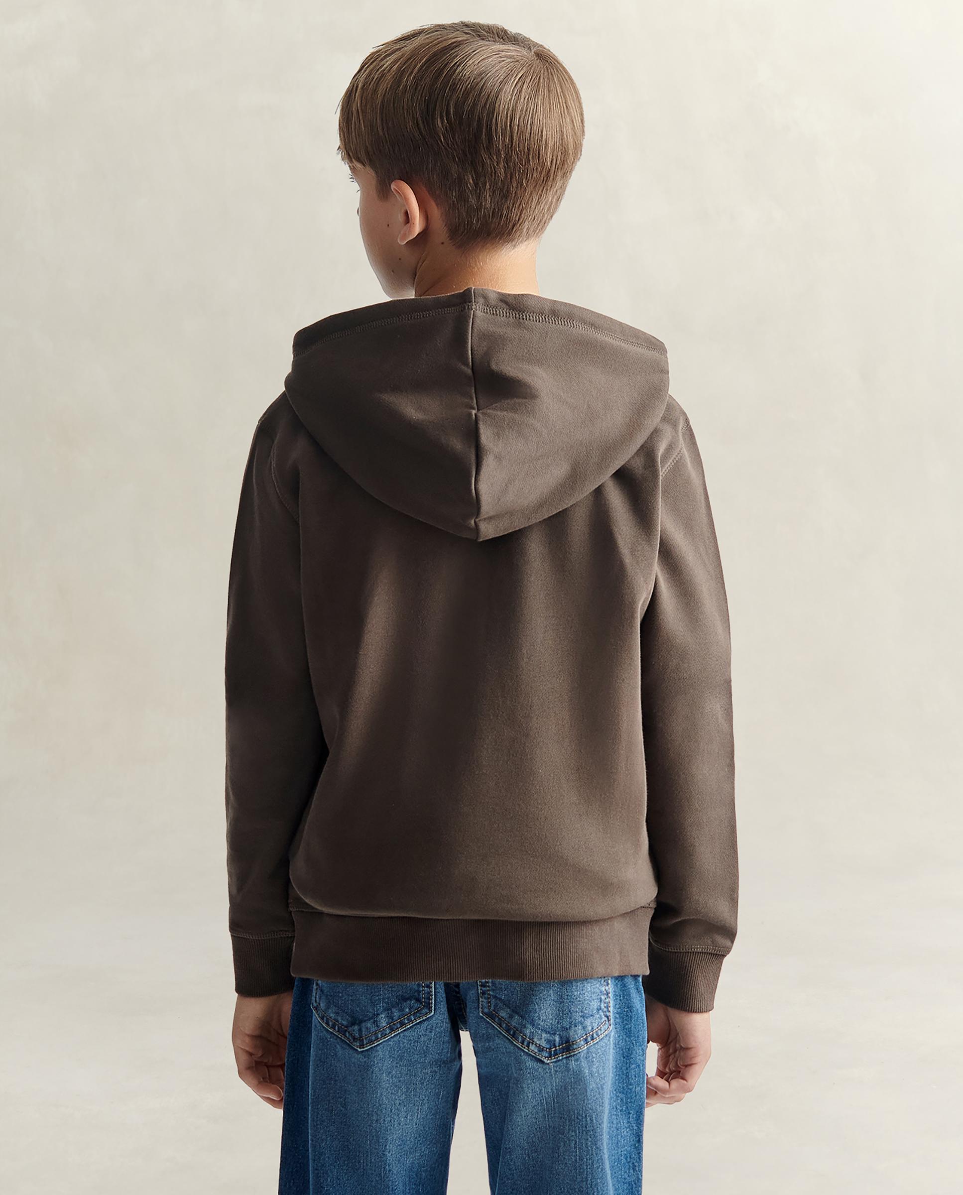 Sudadera de niño con capucha y bolsillo de canguro - Gant - Marrón Marrón-2
