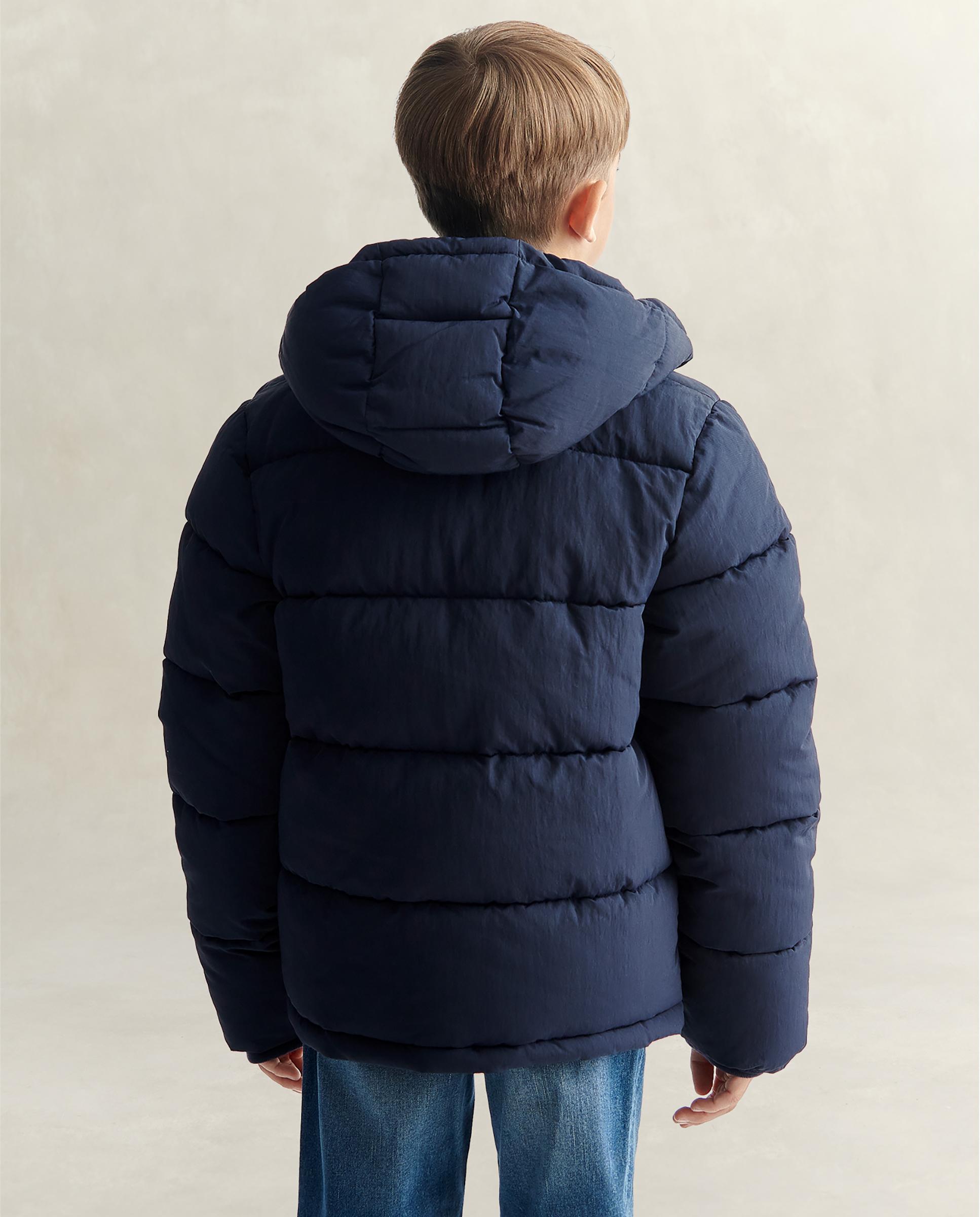 Plumifero de niño con capucha y cierre de cremallera - Gant - Azul oscuro Azul oscuro-2