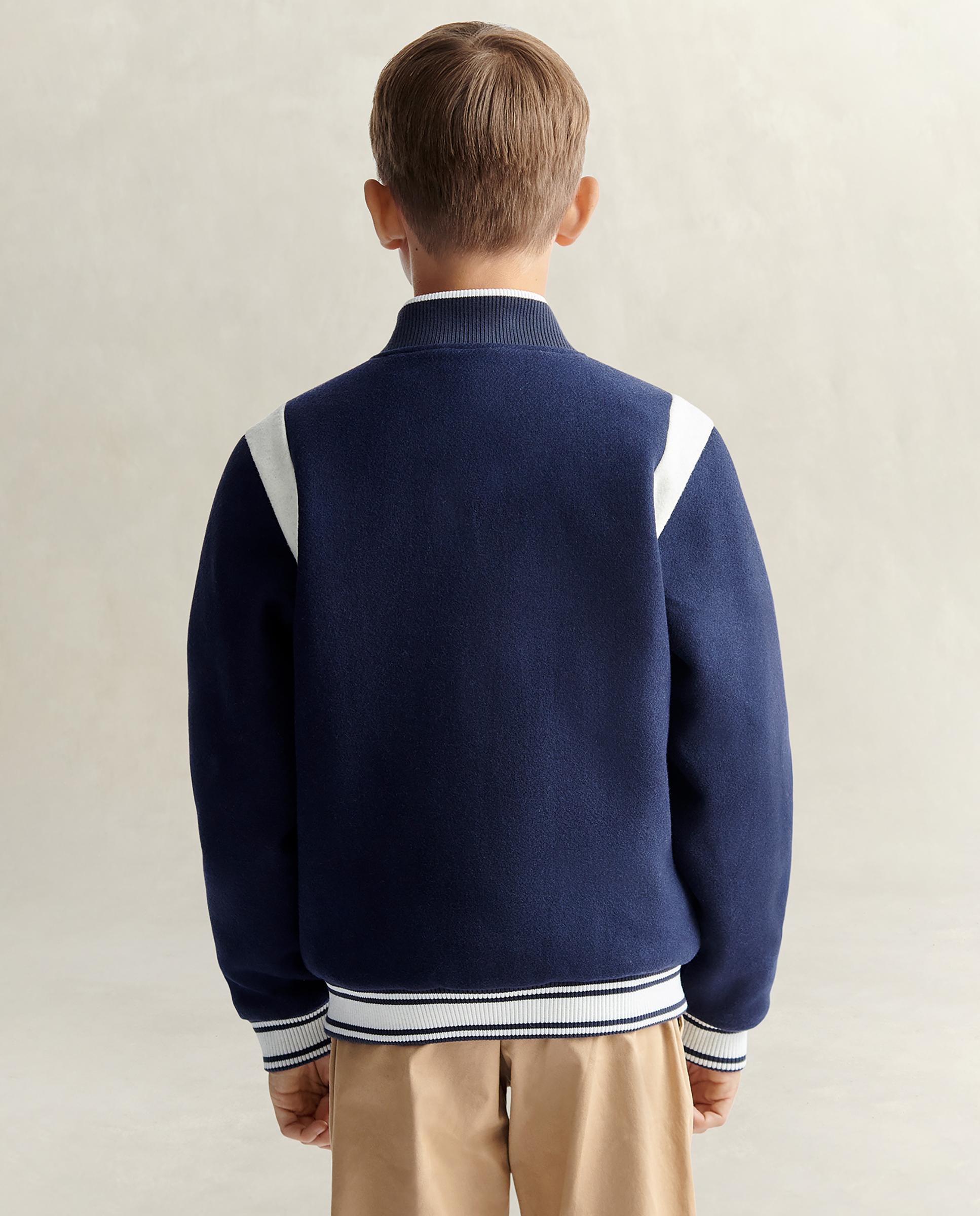 Chaqueta de niño con cierre a presión y bolsillos laterales - Gant - Azul oscuro Azul oscuro-2