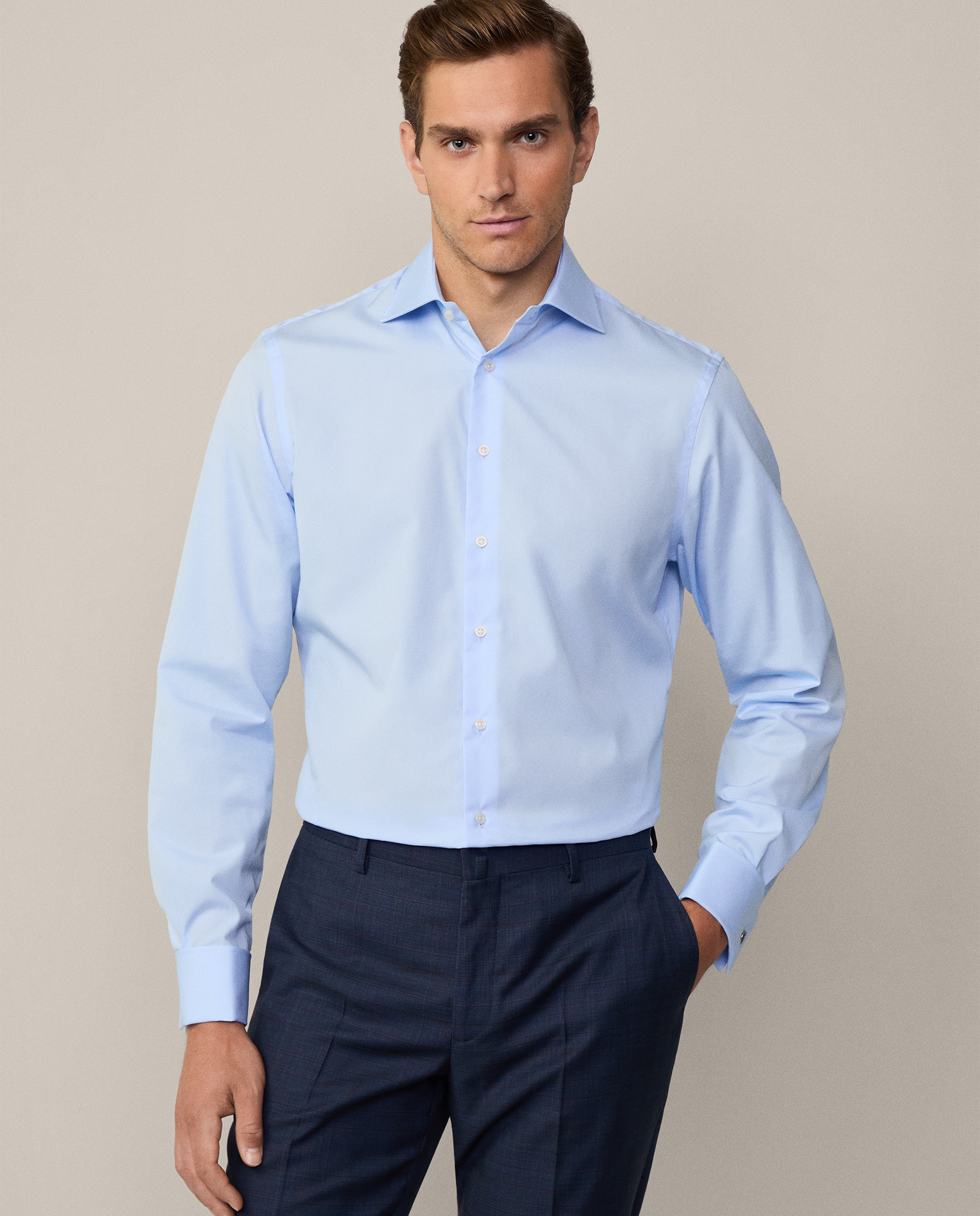 Hackett - Camisa popelín de hombre classic fit lisa.