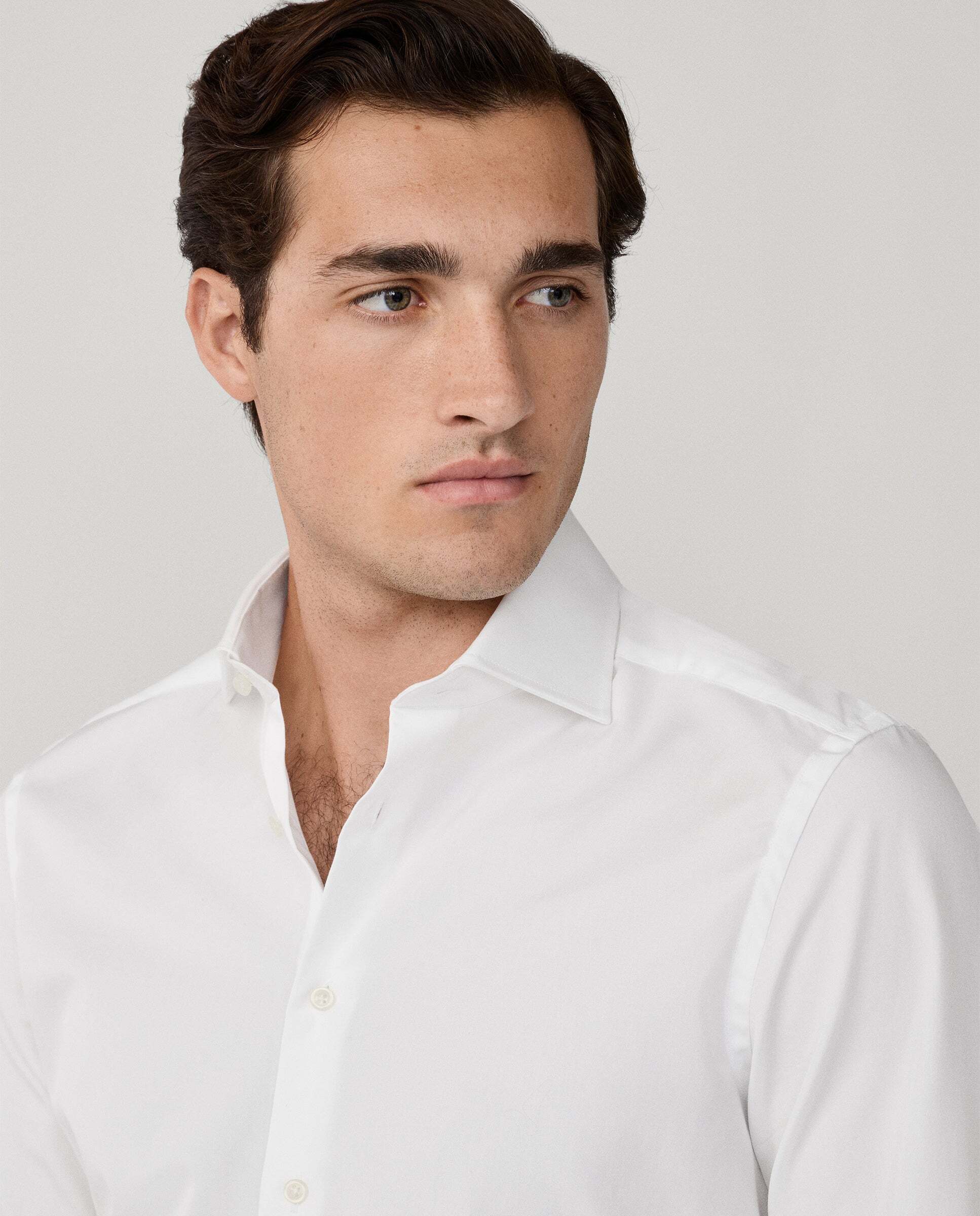 Camisa de hombre formal popelín fit tailored - Hackett - Blanco Blanco-4