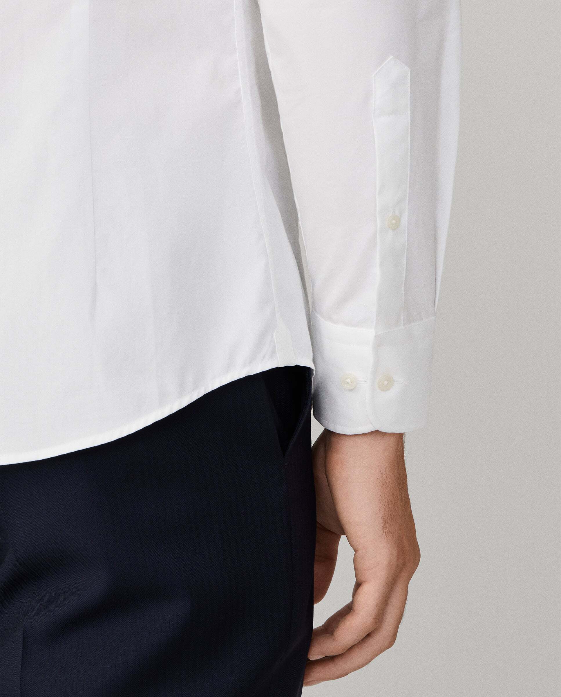 Camisa de hombre formal popelín fit tailored - Hackett - Blanco Blanco-5