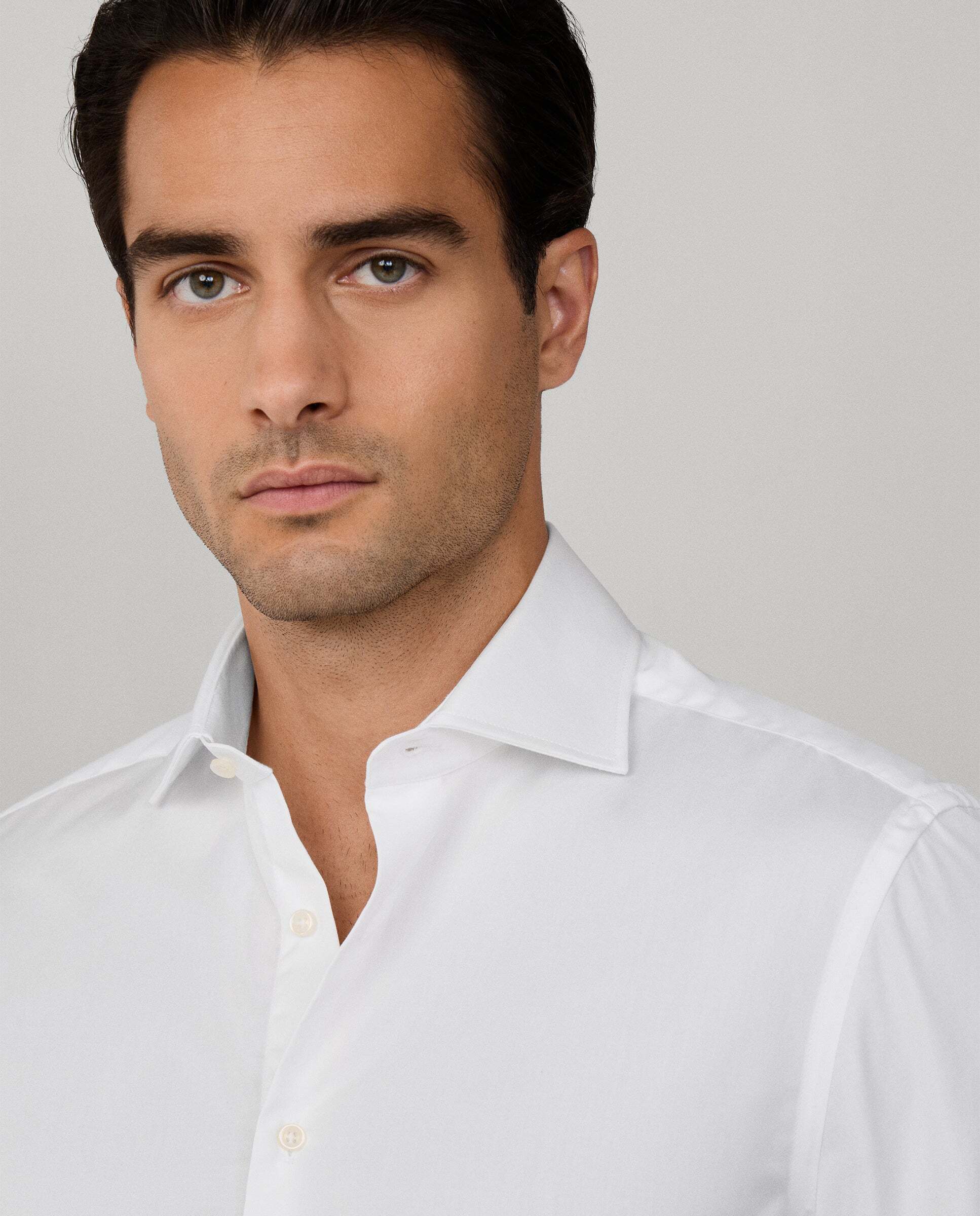 Camisa de hombre formal popelín fit tailored - Hackett - Blanco Blanco-4