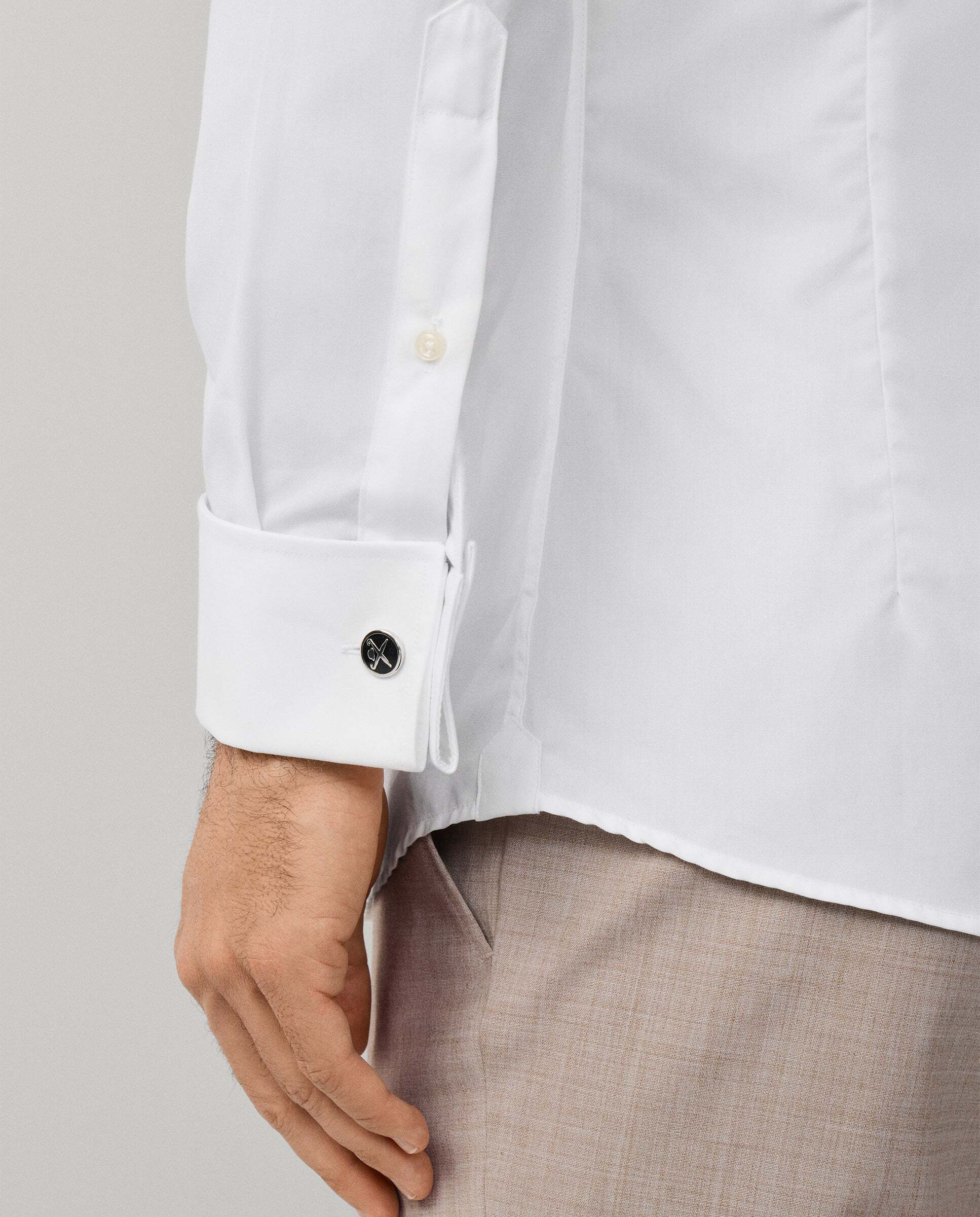 Camisa de hombre formal popelín fit tailored - Hackett - Blanco Blanco-5