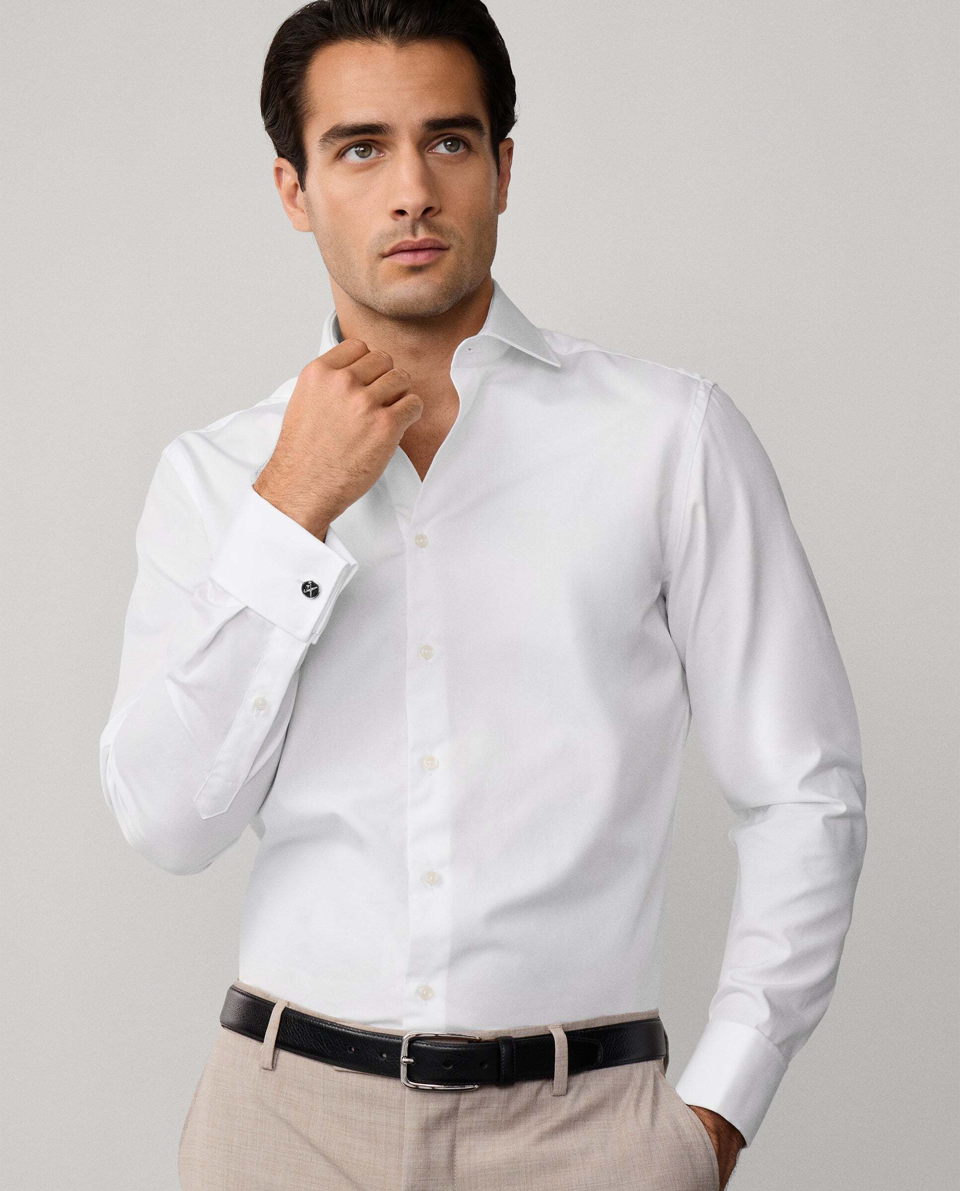 Camisa de hombre formal popelín fit tailored - Hackett - Blanco Blanco-7