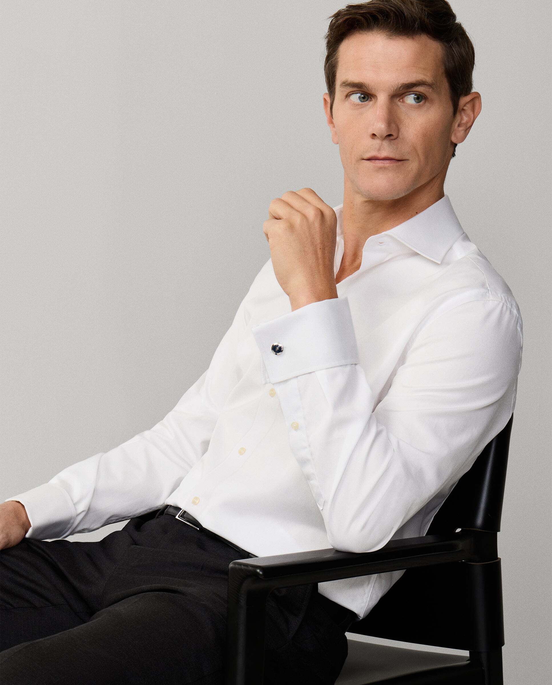 Camisa de hombre formal popelín fit tailored - Hackett - Blanco Blanco-8