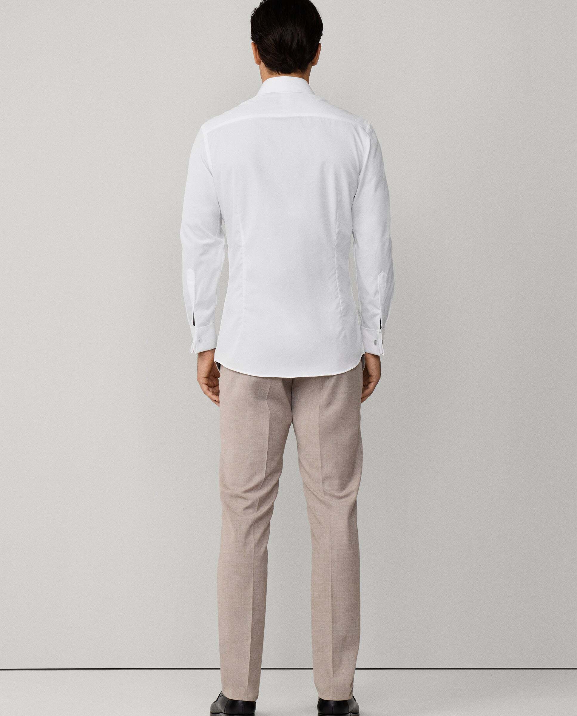 Camisa popelín de hombre slim fit lisa - Hackett - Blanco Blanco-3