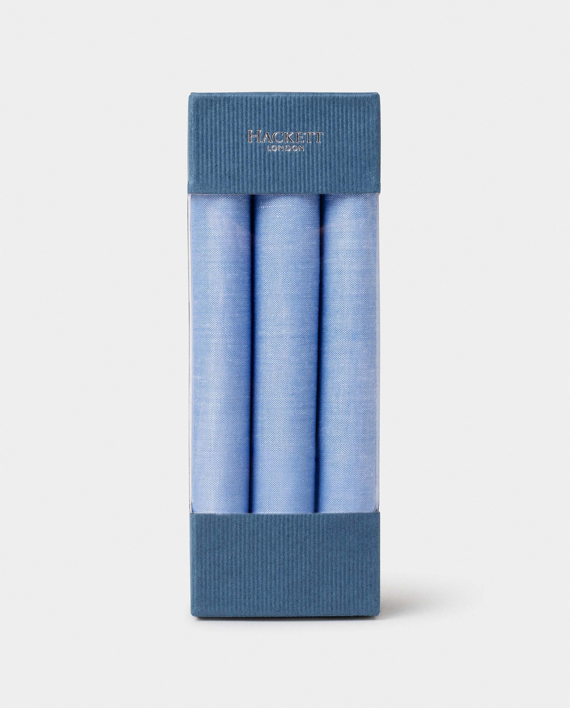 Pañuelo bolsillo de hombre algodón liso - Hackett - Azul claro Azul claro-3