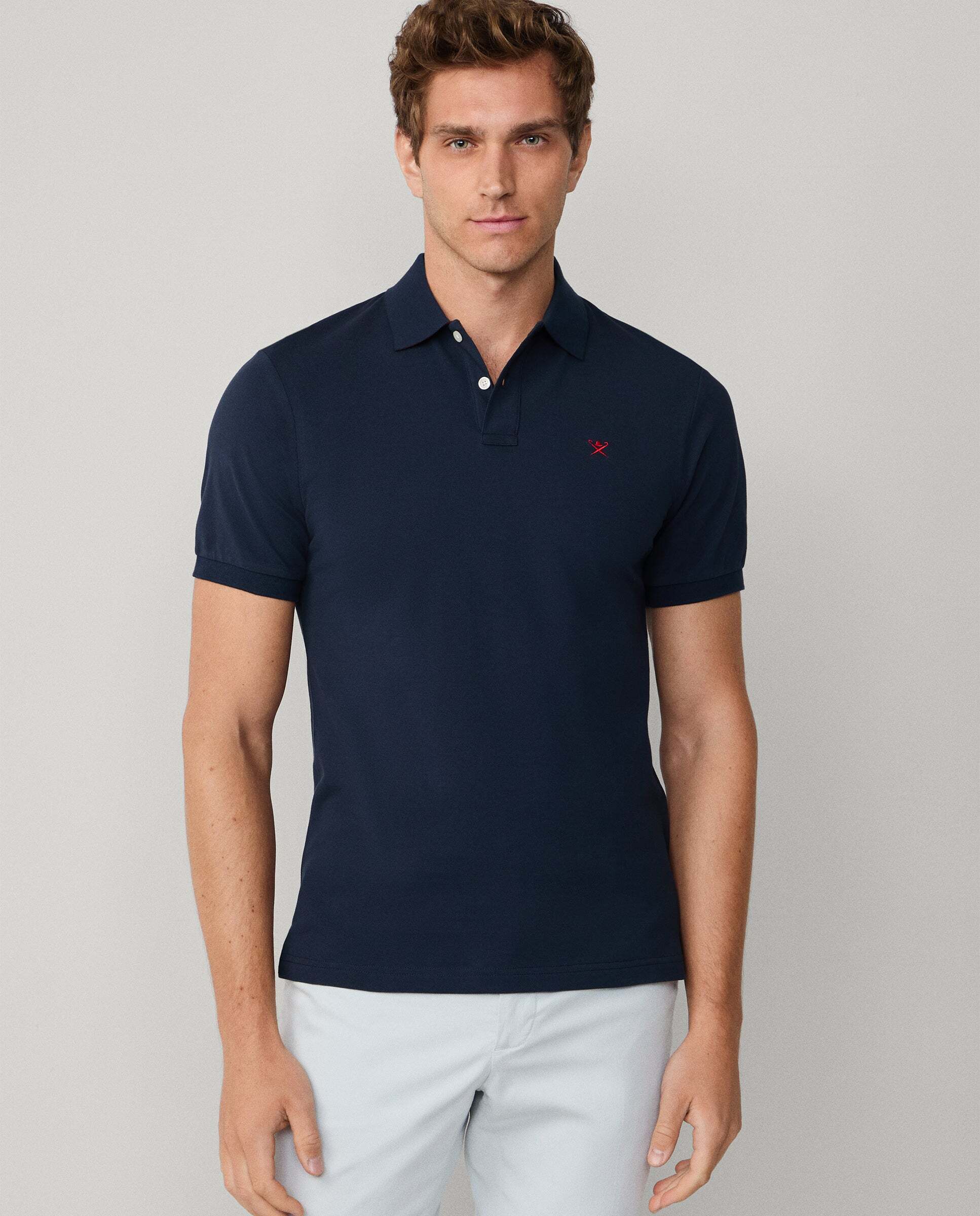 Hackett - Polo piqué de hombre manga corta con logo bordado.