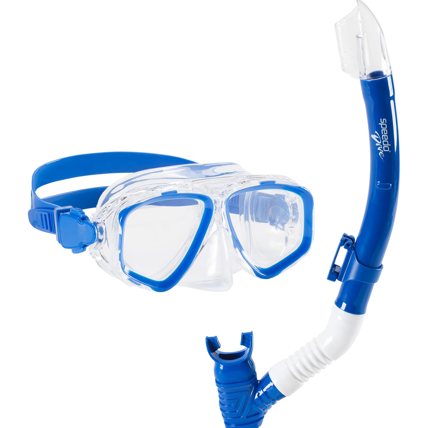 Kit de buceo de gafas y tubo para niños junior adventure mask snorkel set speedo - Azul Azul-1