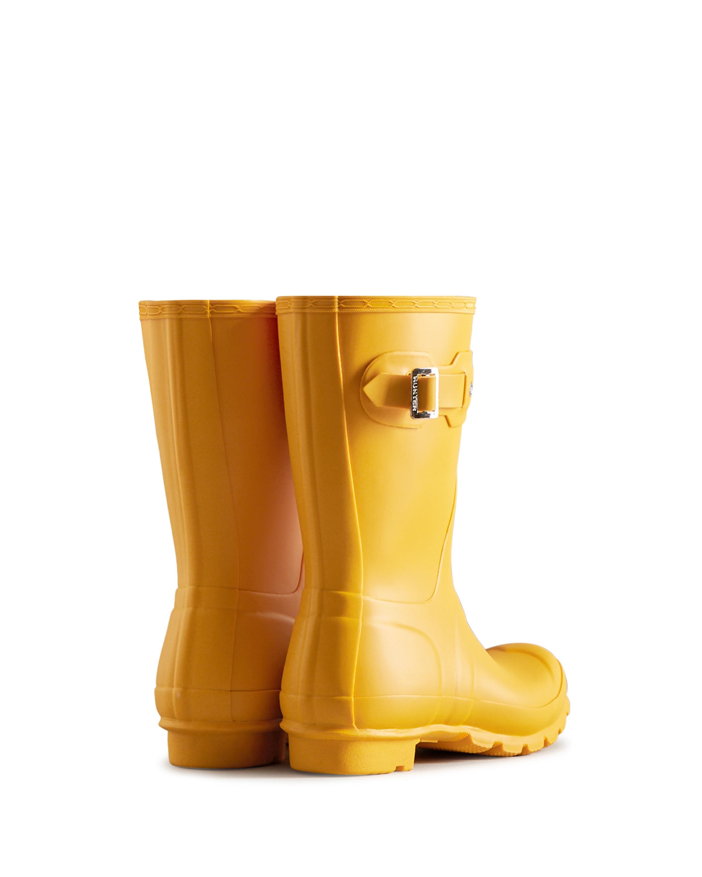 Botas de agua de mujer de caña corta y caucho natural - Hunter - Amarillo Amarillo-2