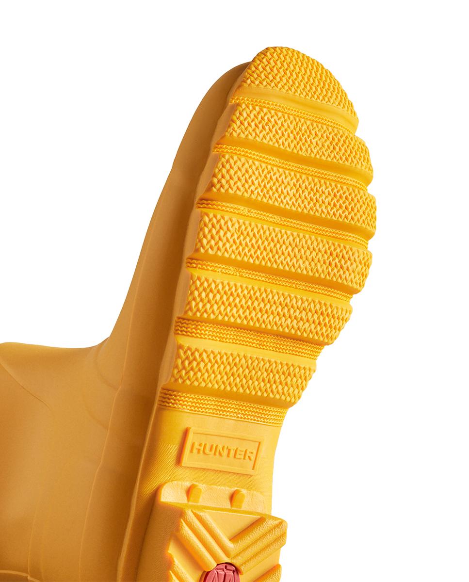 Botas de agua de mujer de caña corta y caucho natural - Hunter - Amarillo Amarillo-4