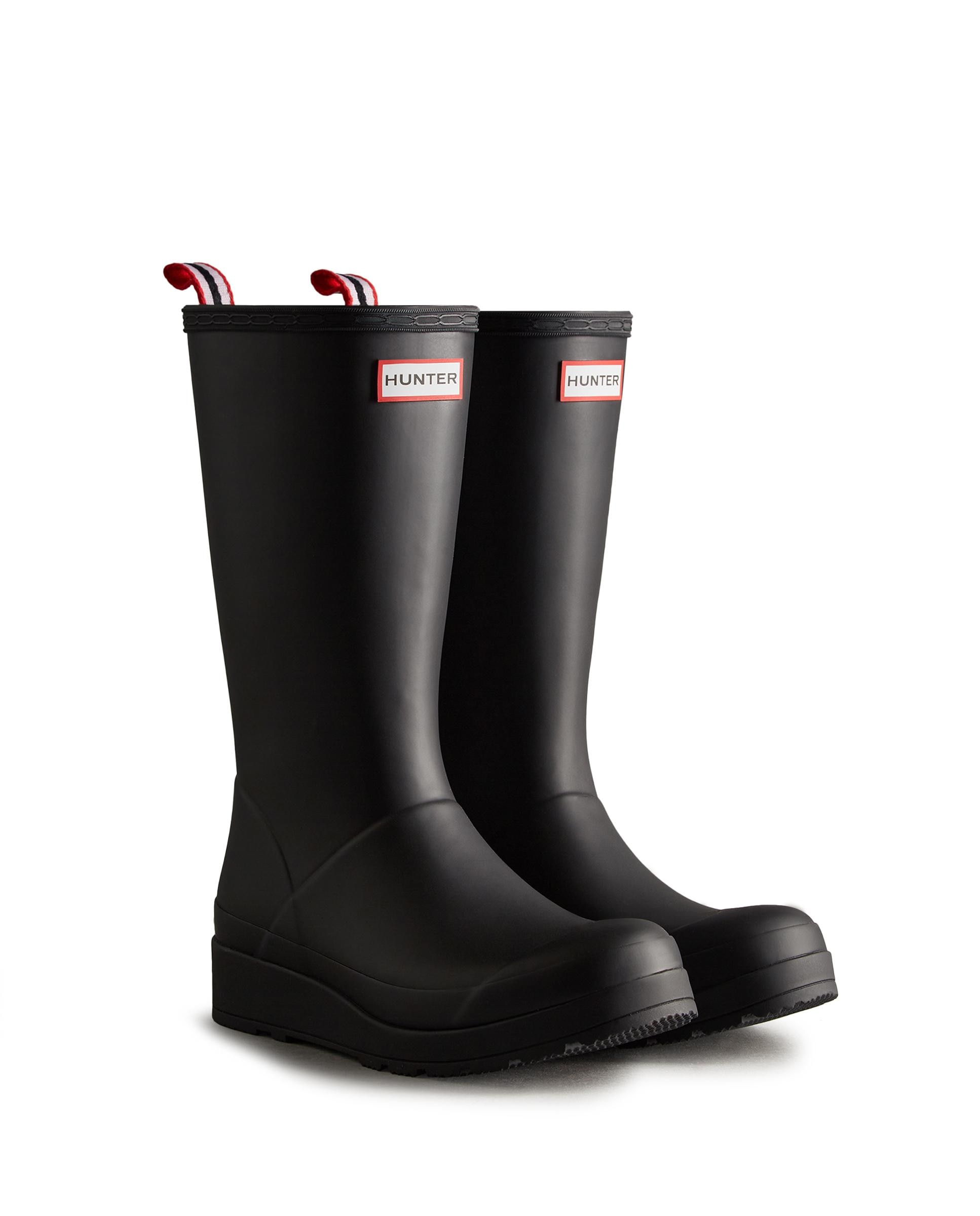 Botas de agua de mujer Play de media caña y plataforma - Hunter - Negro Negro-3
