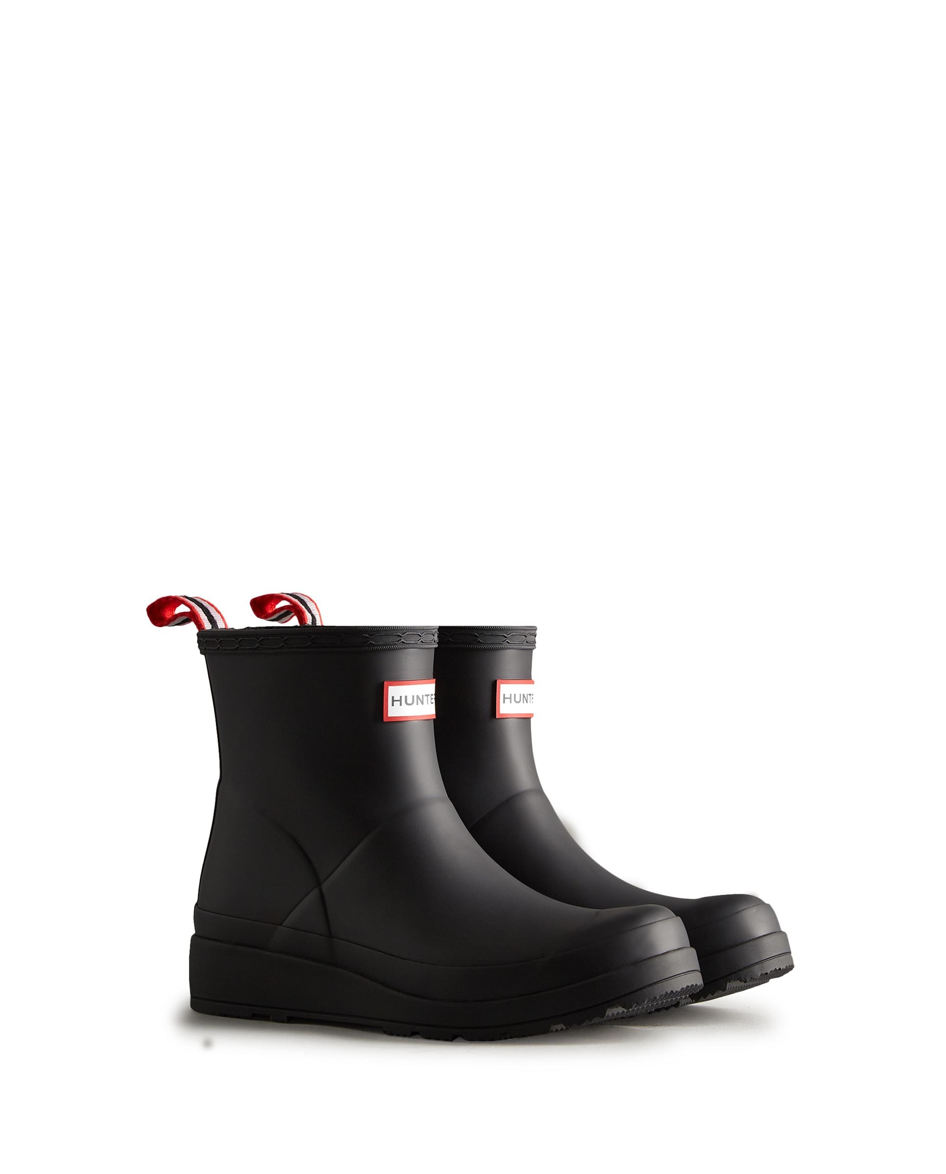 Botas de agua de mujer de media caña y plataforma - Hunter - Negro Negro-3