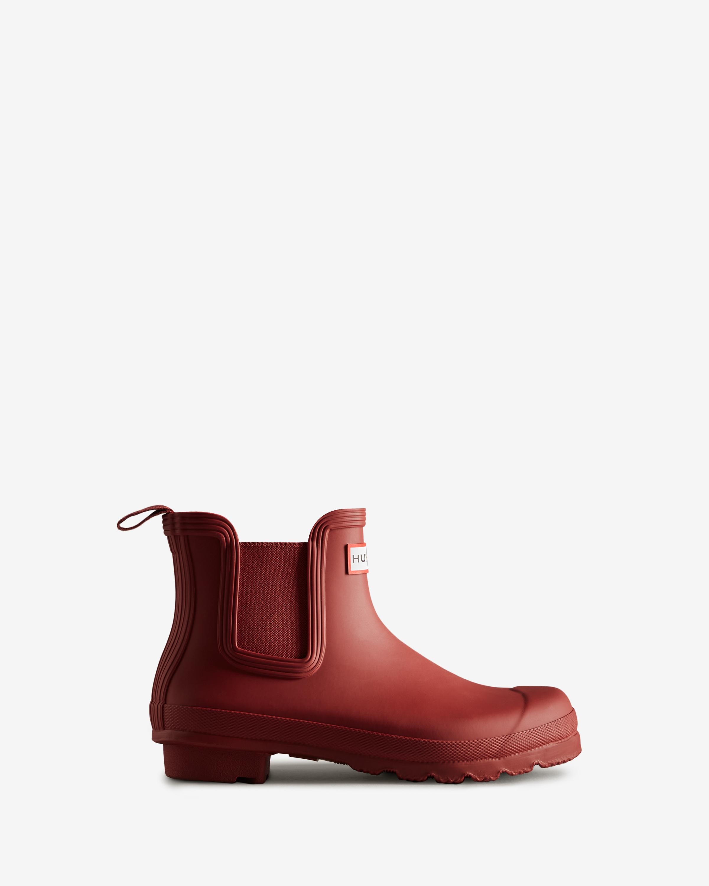 Hunter - Botas de agua de mujer chelsea commando lisas con elásticos.
