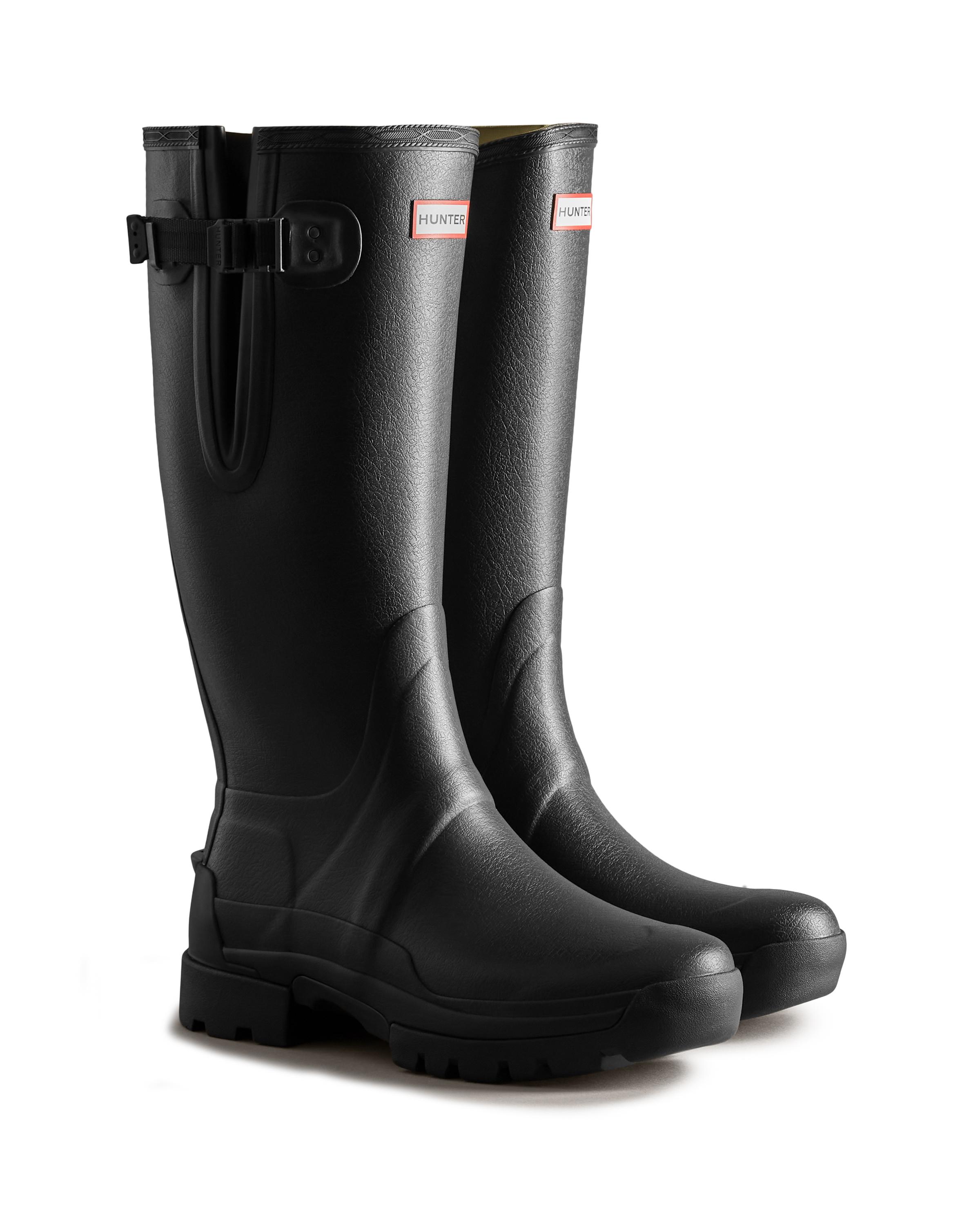 Imagen 3 de Botas de agua unisex balmoral tall de caña alta y suela de alta tracción - Hunter - Negro Negro