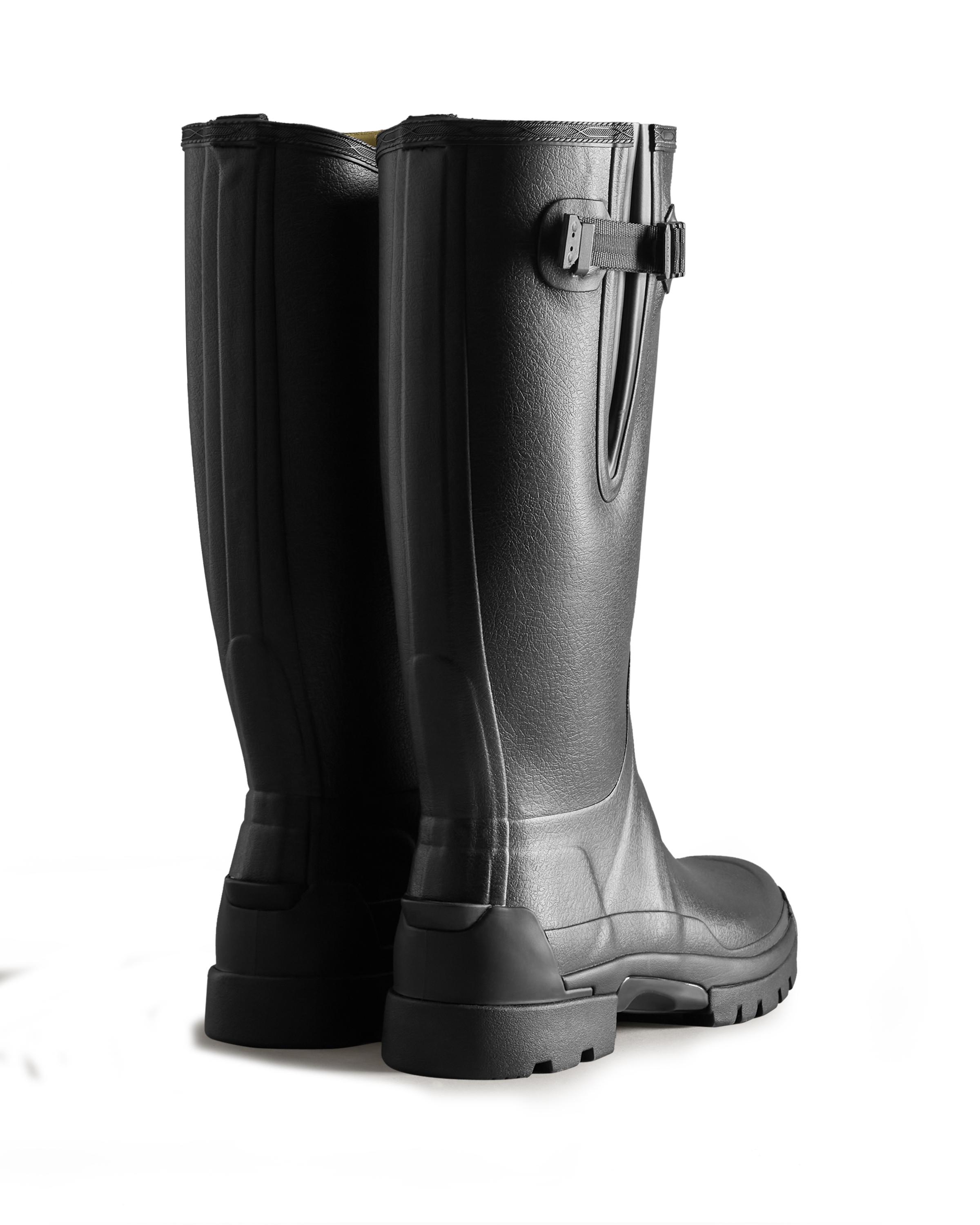Imagen 2 de Botas de agua unisex balmoral tall de caña alta y suela de alta tracción - Hunter - Negro Negro