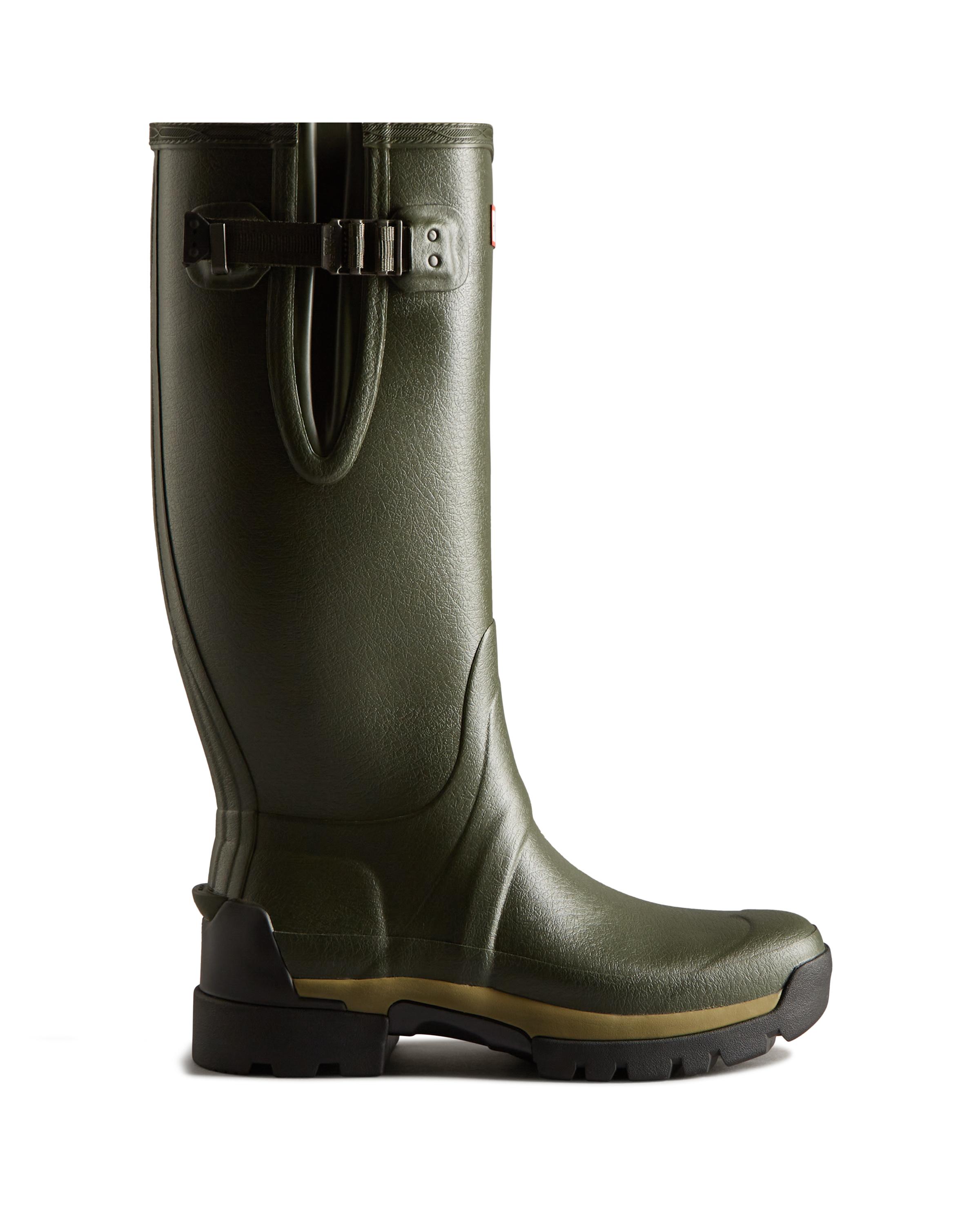 Hunter - Botas de agua de hombre balmoral con tacos y hebilla ajustable.