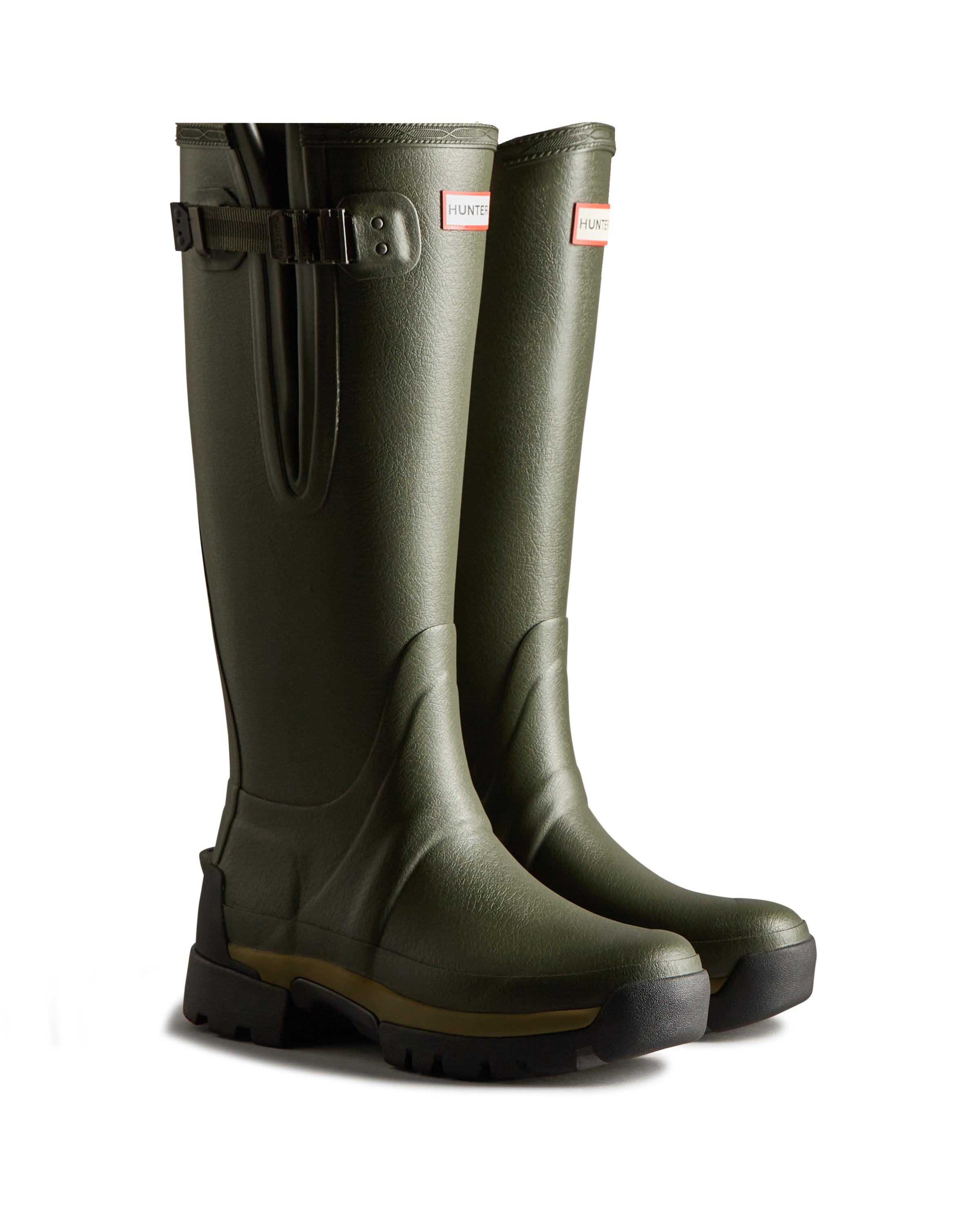 Botas de agua de mujer balmoral con tacos y hebilla ajustable - Hunter - Verde Oliva Verde Oliva-4
