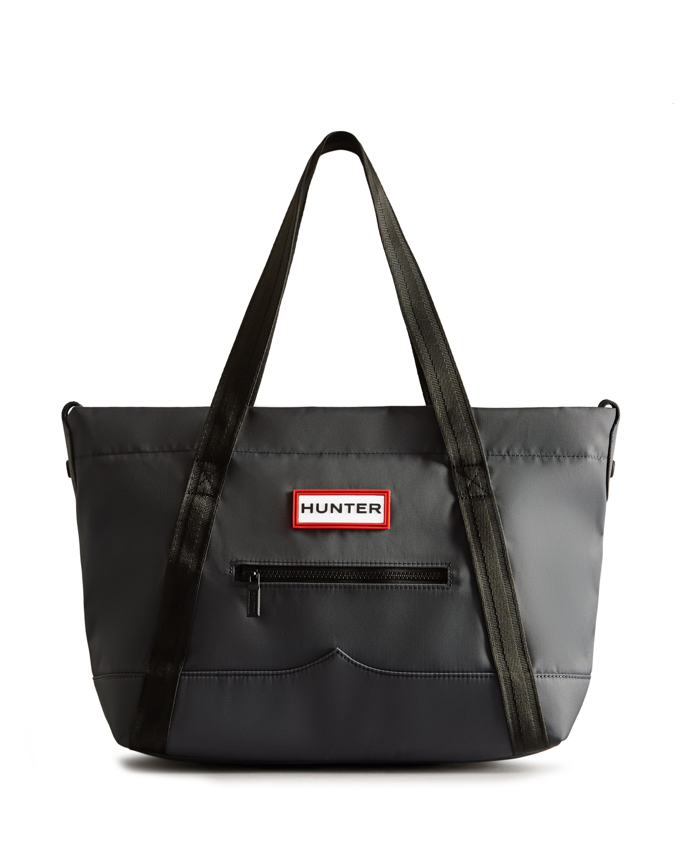 Tote mediano de nylon en verde militar con cremallera - Hunter - Navy Navy-1